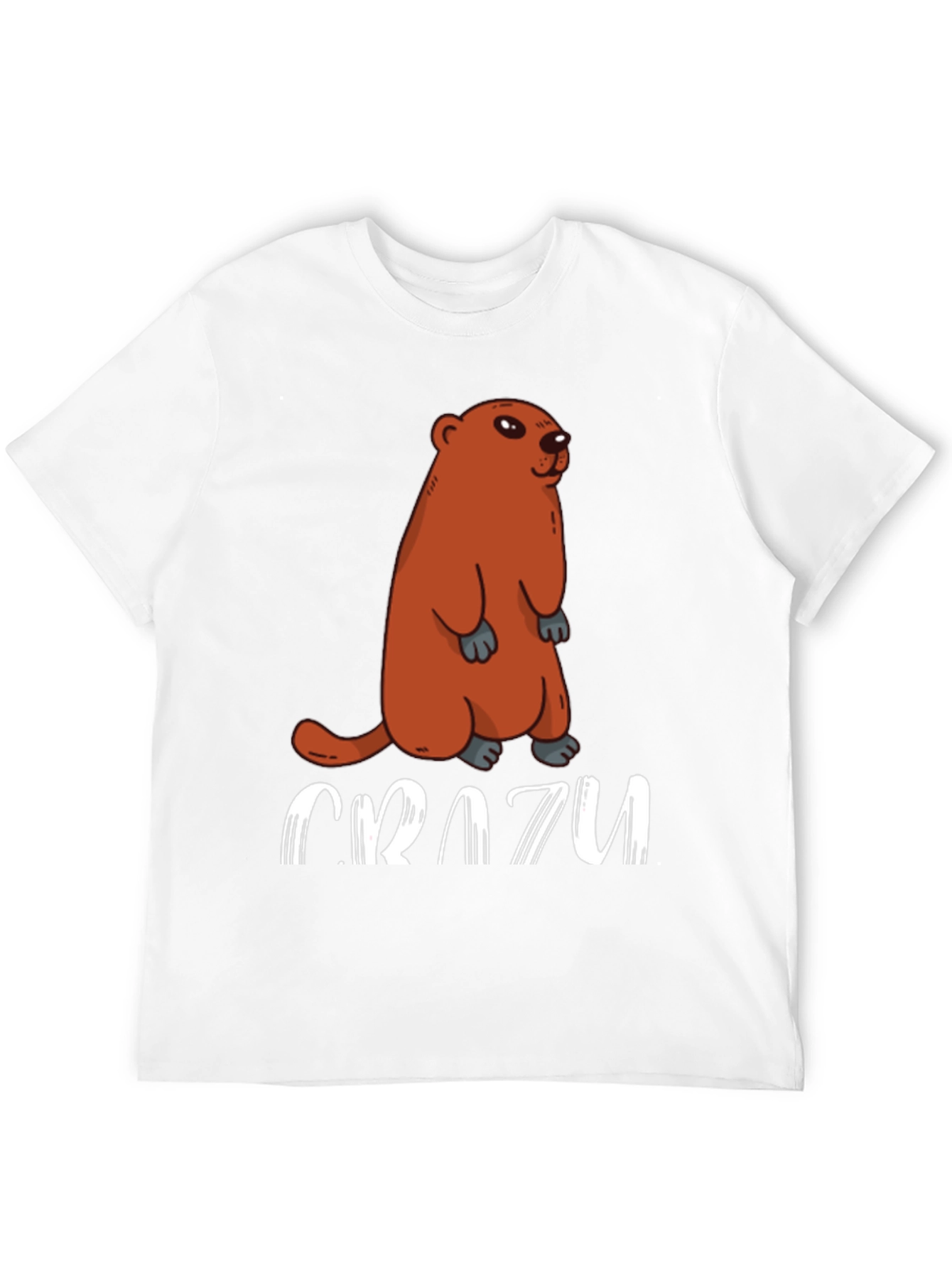 Crazy Groundhog T-Shirt - Black Crew Neck