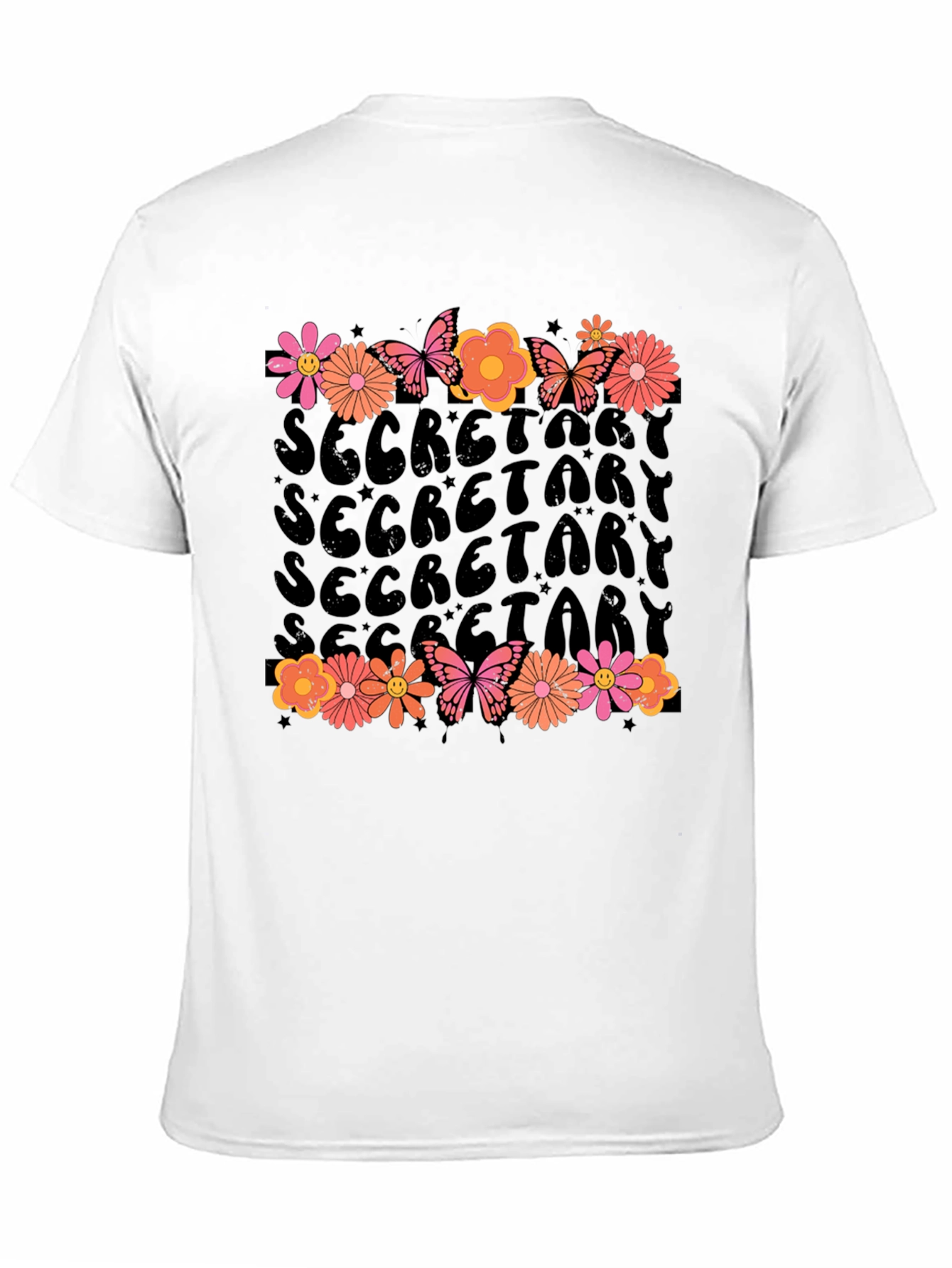 Floral Secretary T-Shirt Retro Style