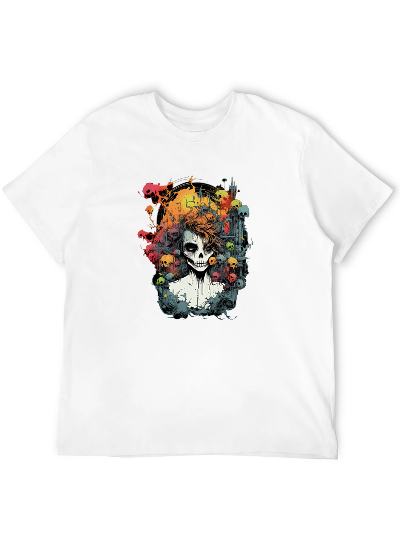Skull Portrait Graphic Tee - Edgy & Unique!