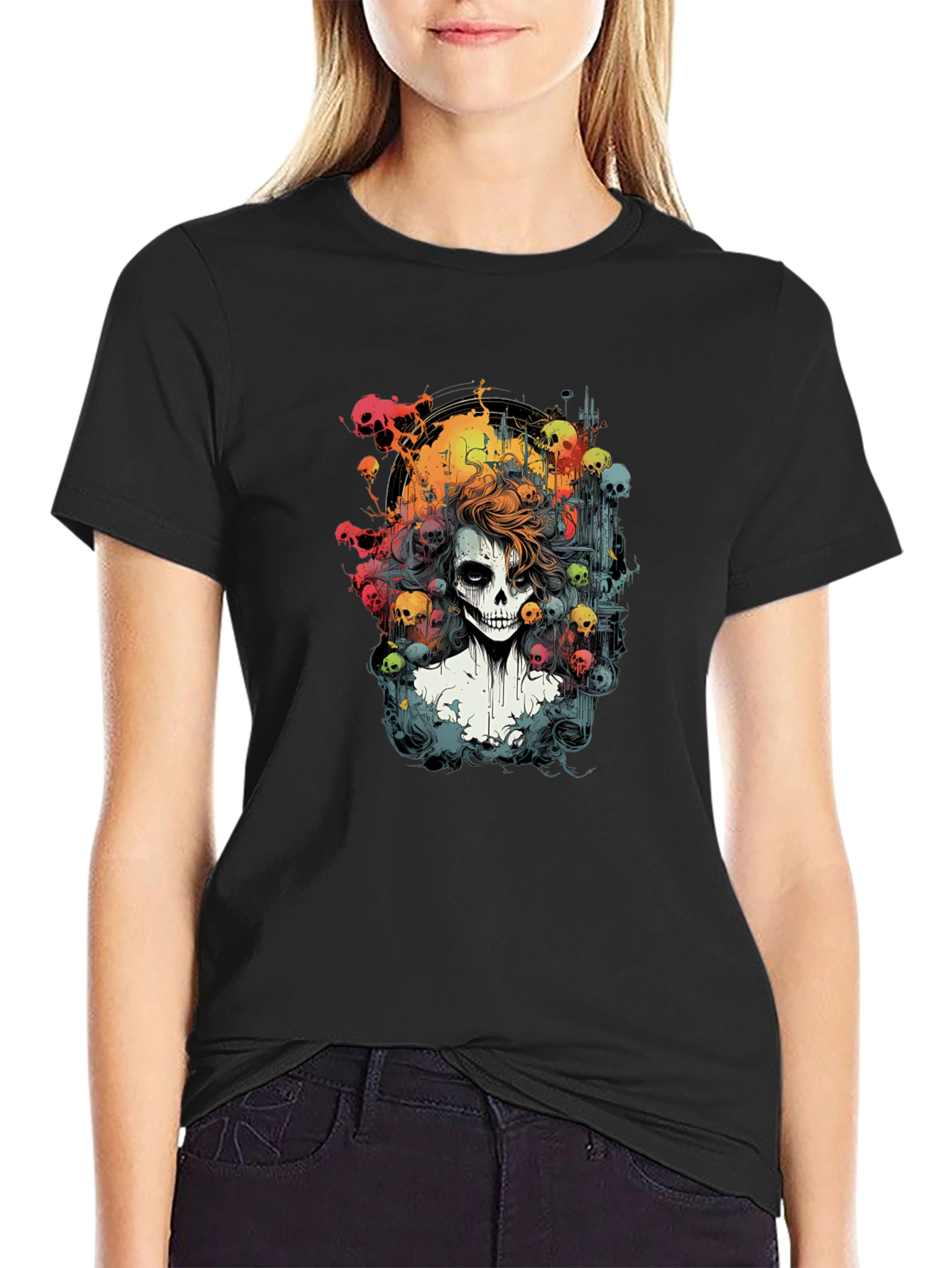 Skull Portrait Graphic Tee - Edgy & Unique!