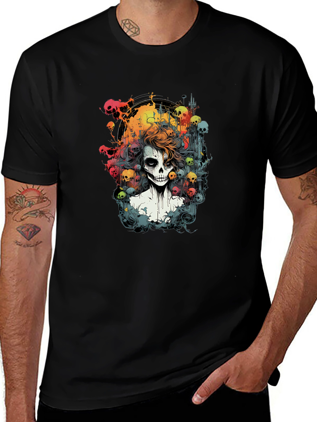 Skull Portrait Graphic Tee - Edgy & Unique!