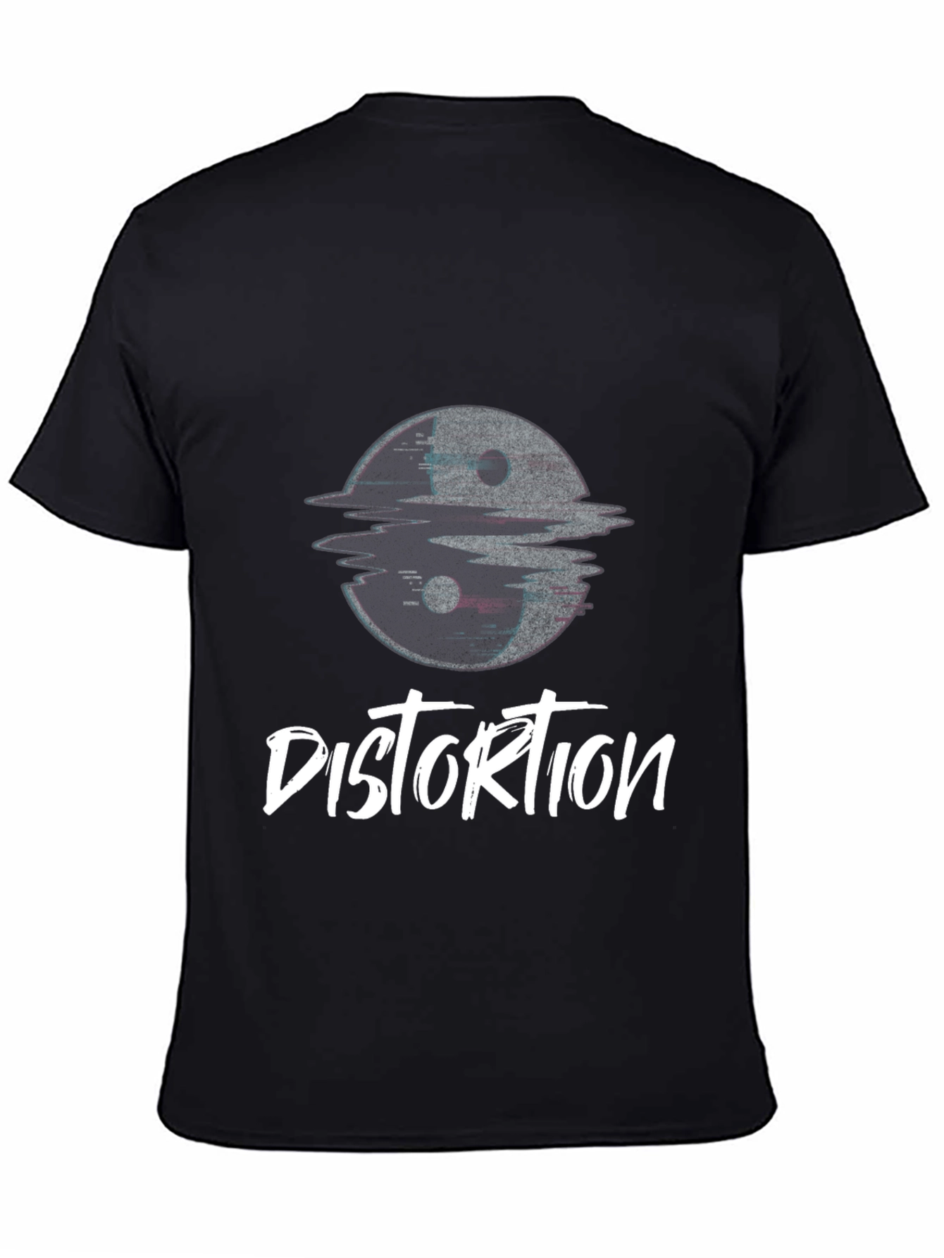 Distortion Graphic Tee - Yin Yang Glitch Design