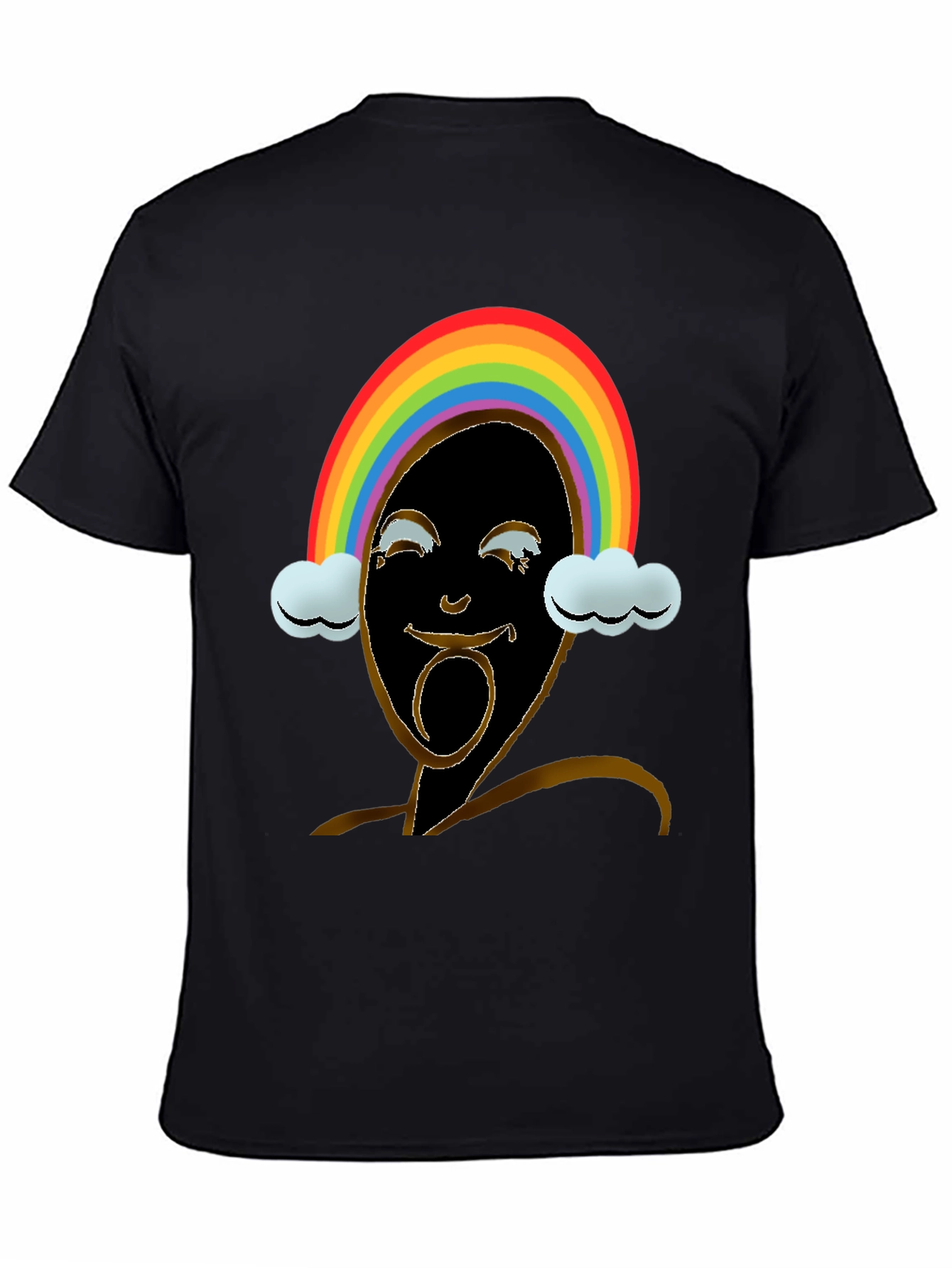 Rainbow Face Graphic Tee - Black