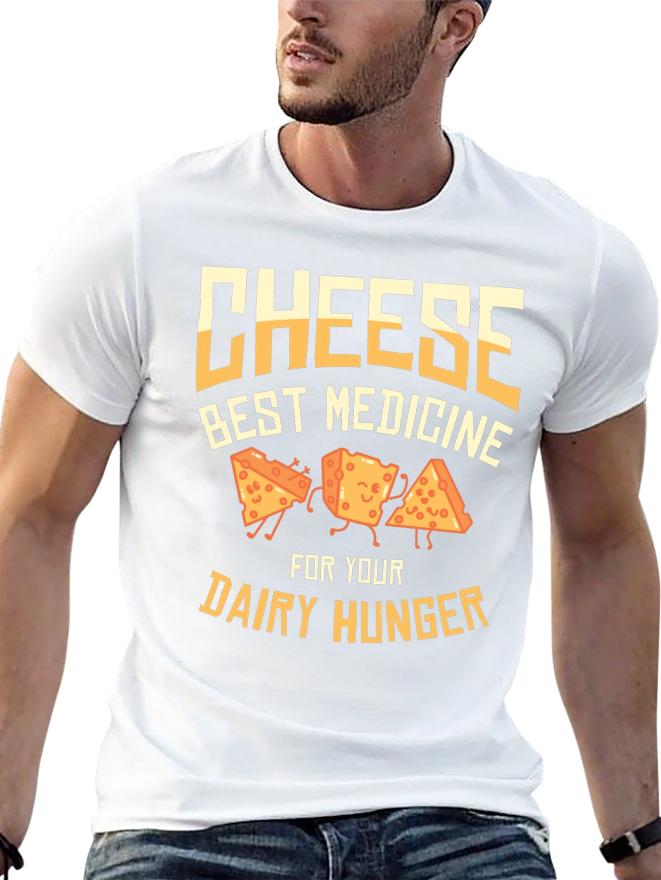 Cheese Best Medicine Funny Graphic T-Shirt