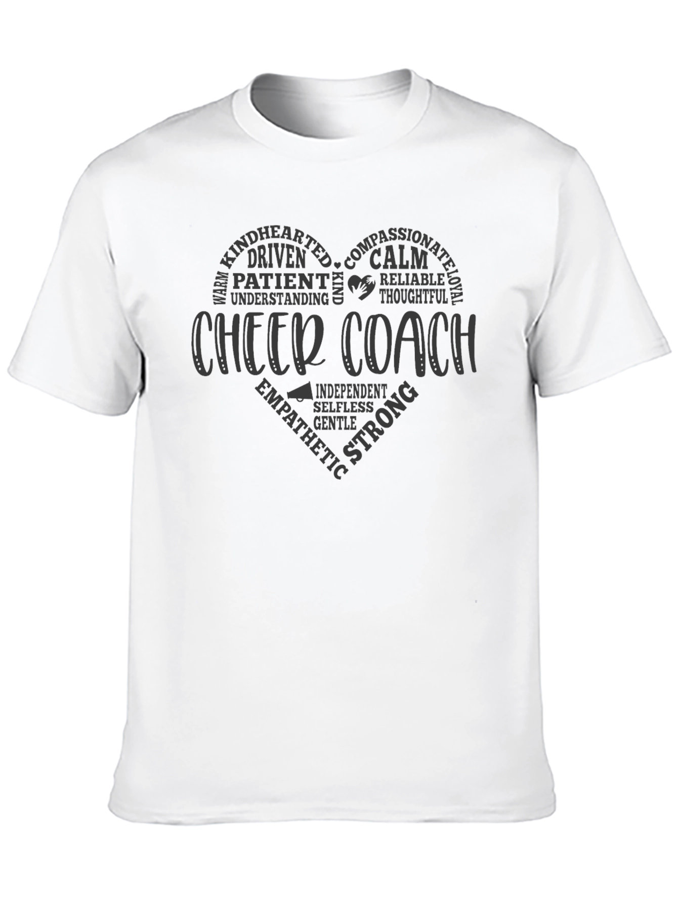 Cheer Coach Heart Graphic T-Shirt