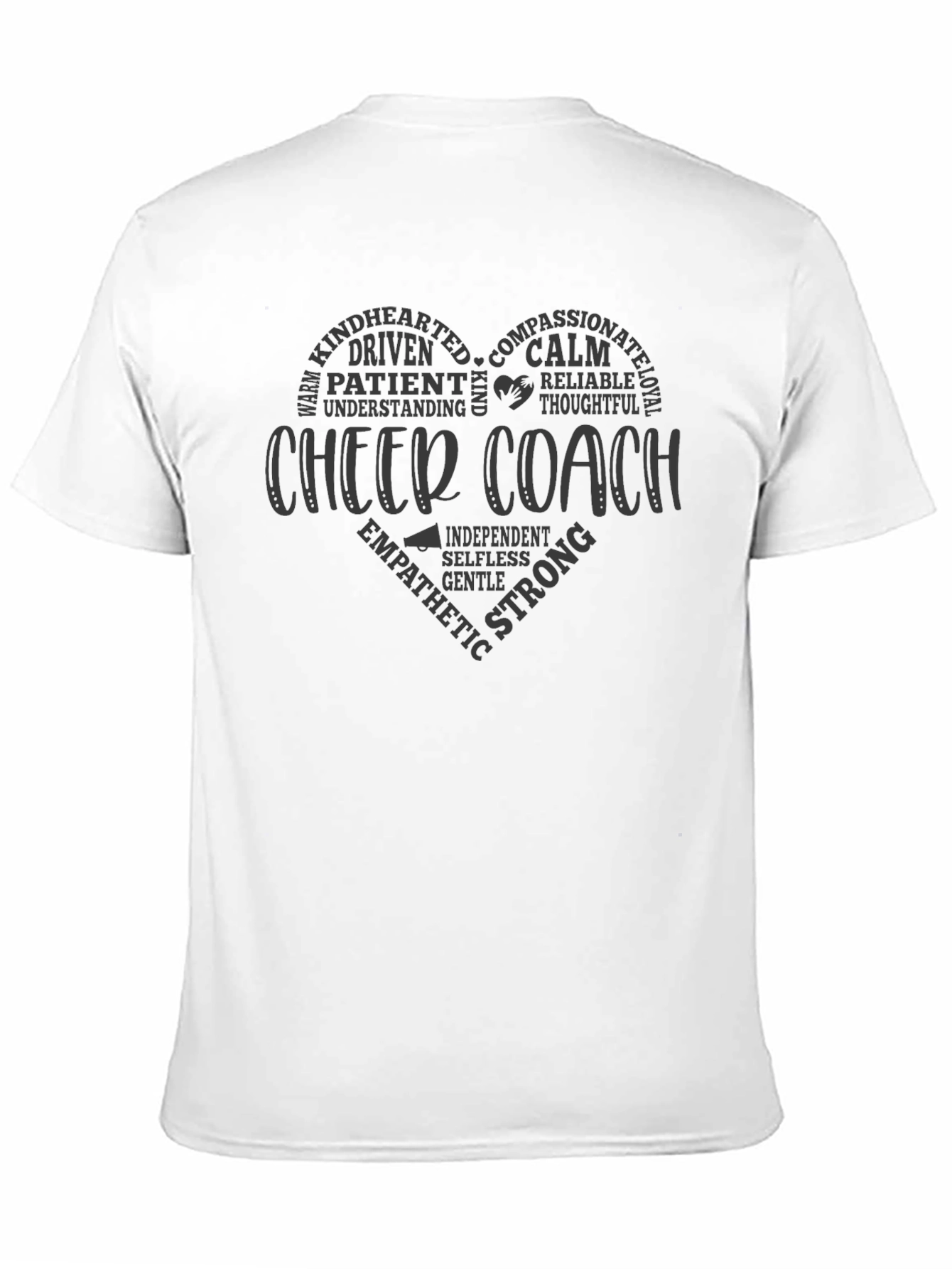 Cheer Coach Heart Graphic T-Shirt