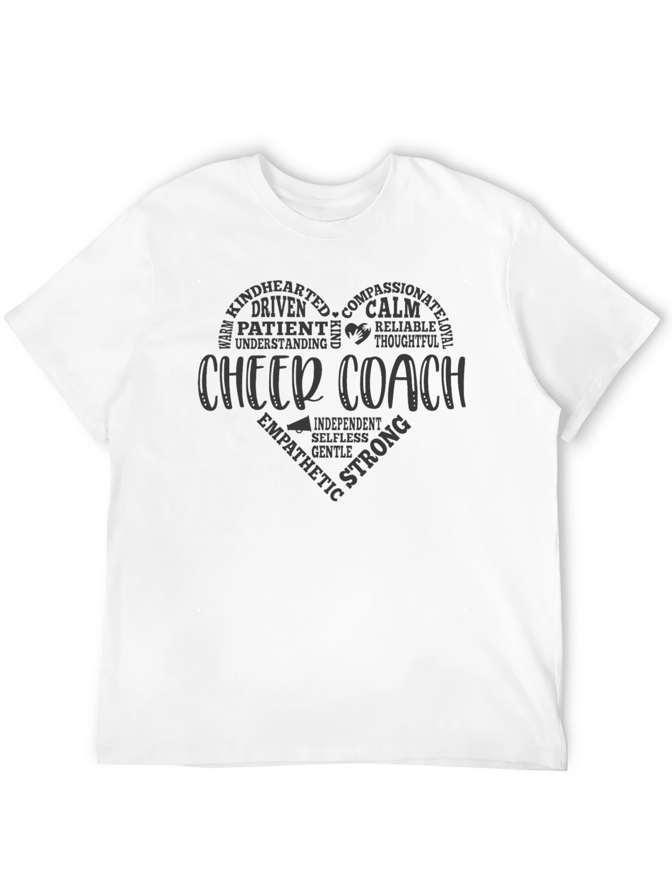 Cheer Coach Heart Graphic T-Shirt