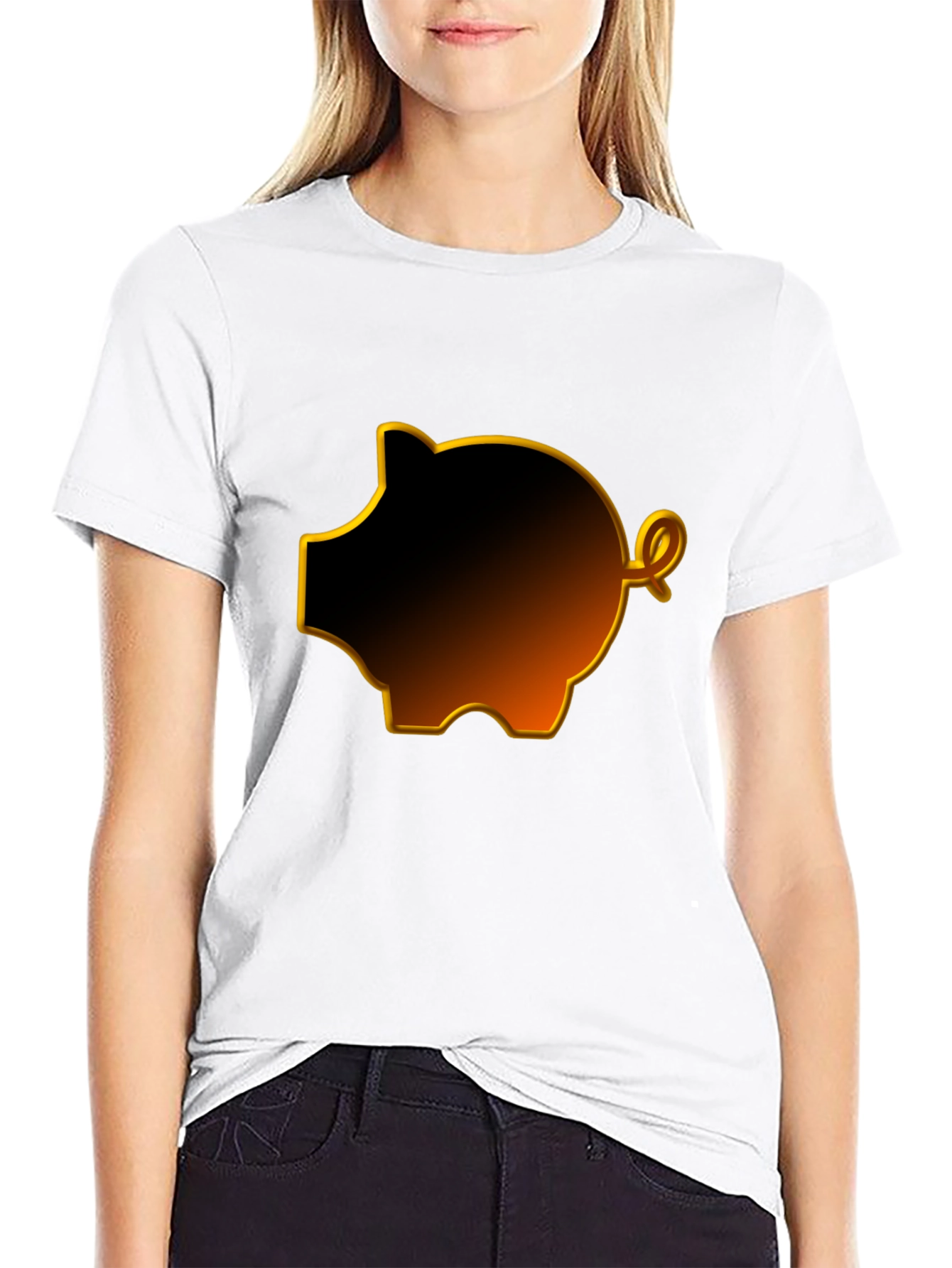 Black Piggy Bank Graphic Tee