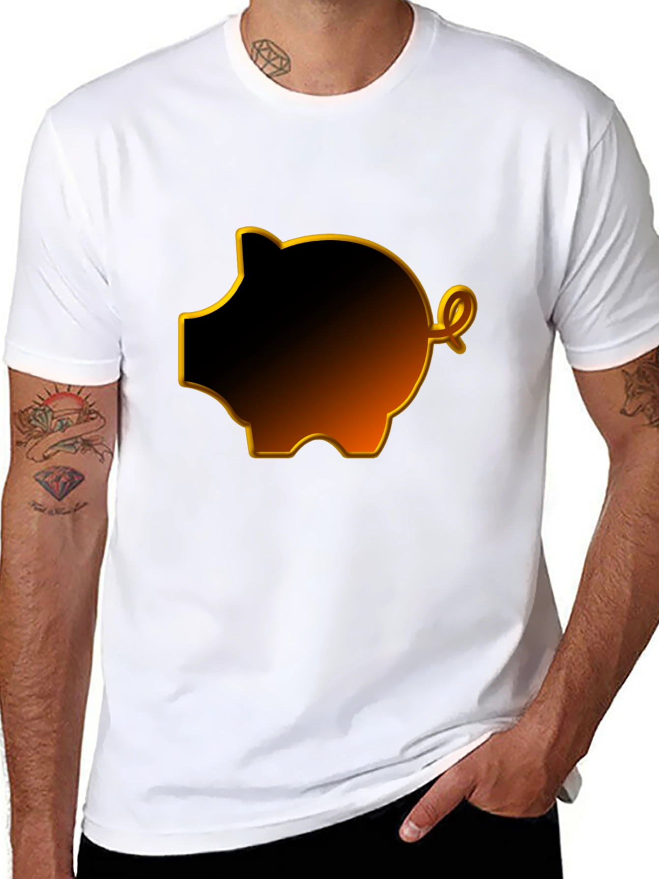 Black Piggy Bank Graphic Tee