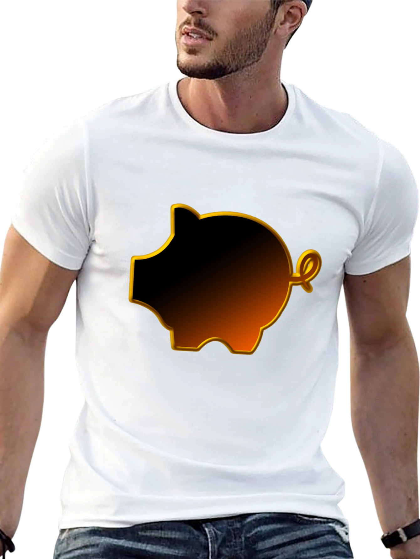 Black Piggy Bank Graphic Tee