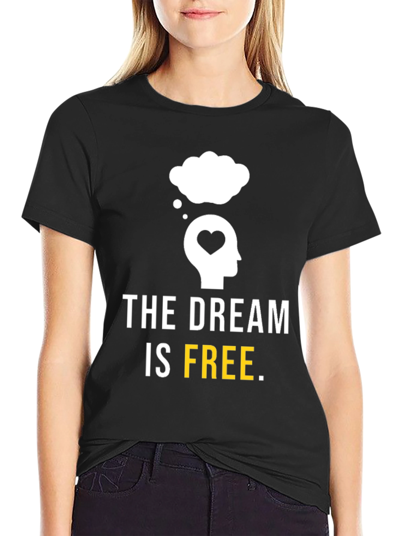 Dream Is Free Graphic Tee - Black