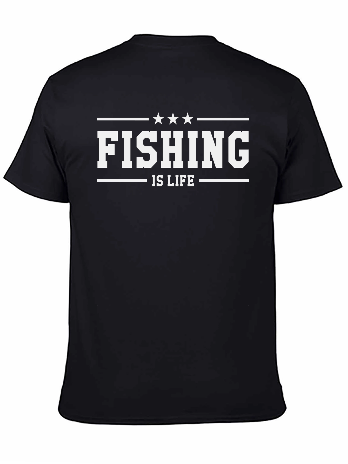 Fishing is Life Graphic T-Shirt - Black