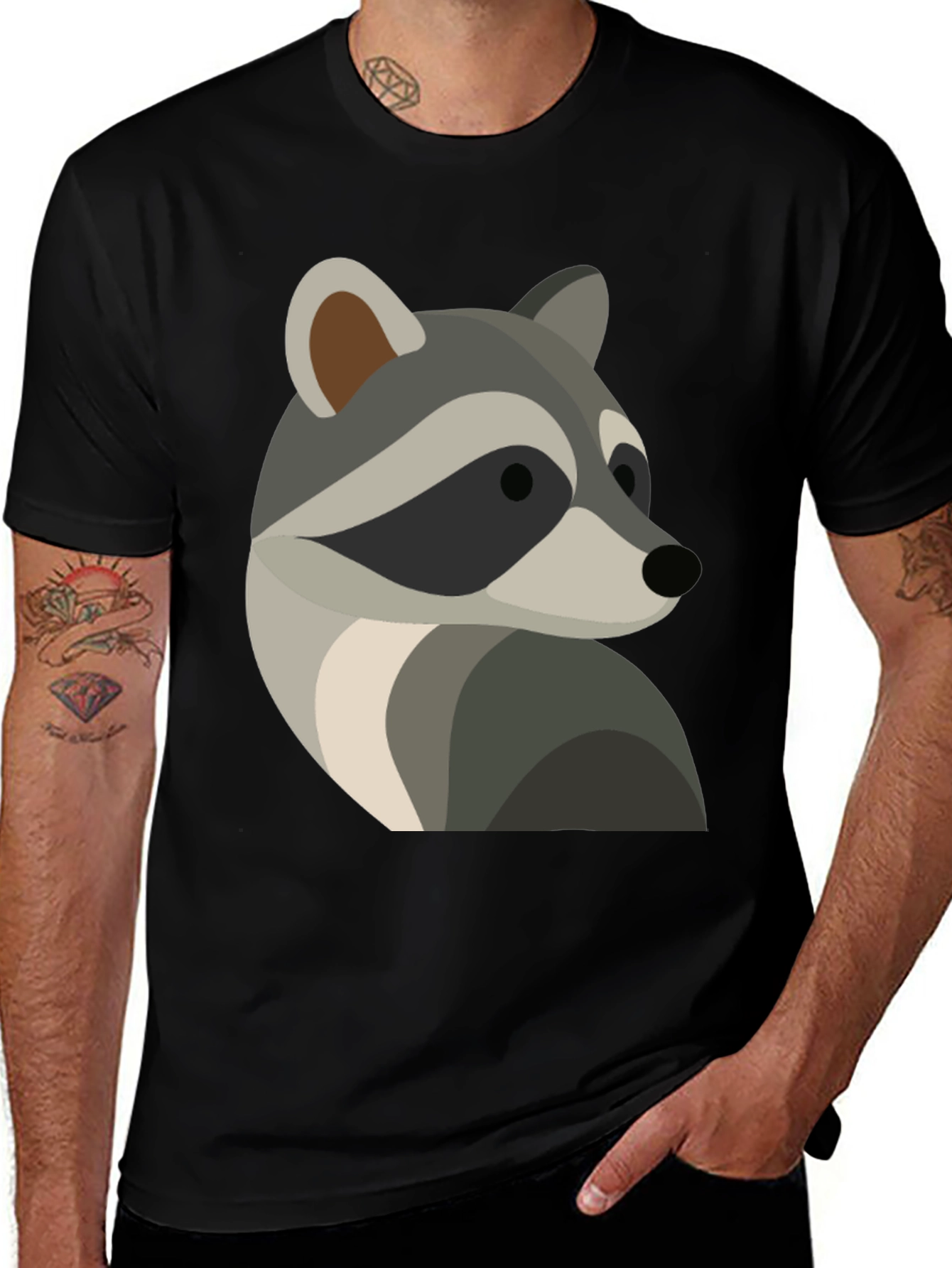 Raccoon Graphic Tee - Cool Animal Design