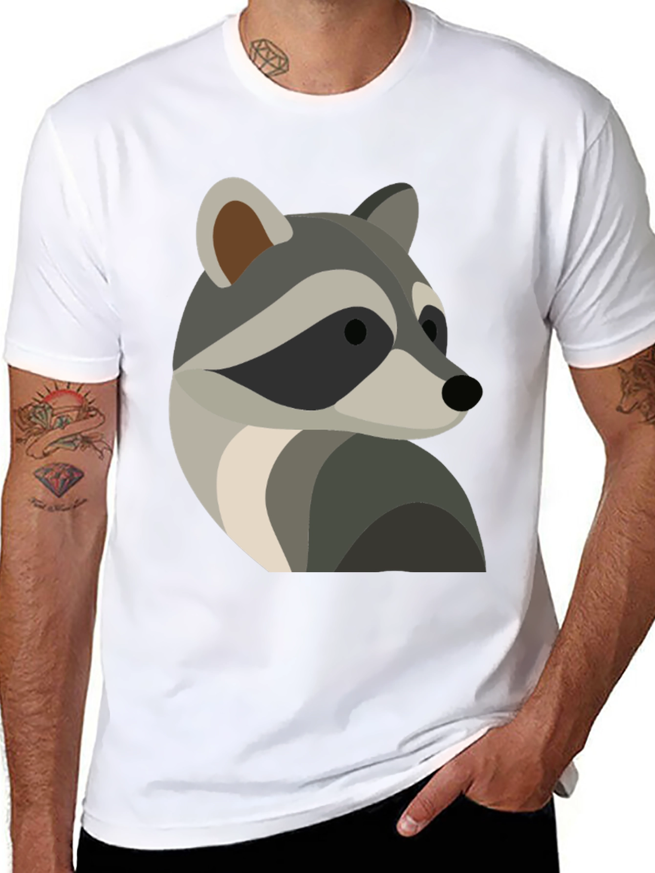 Raccoon Graphic Tee - Cool Animal Design