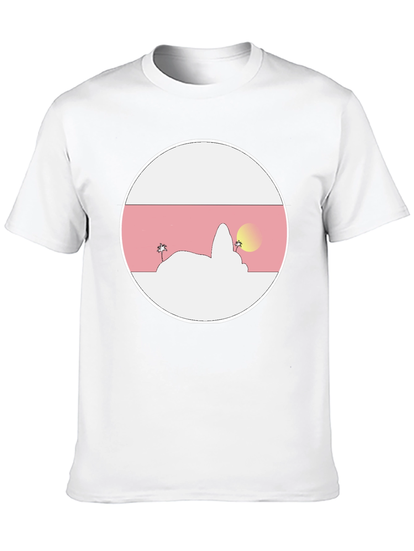 Sunset Island Graphic Tee - Black Cotton Blend
