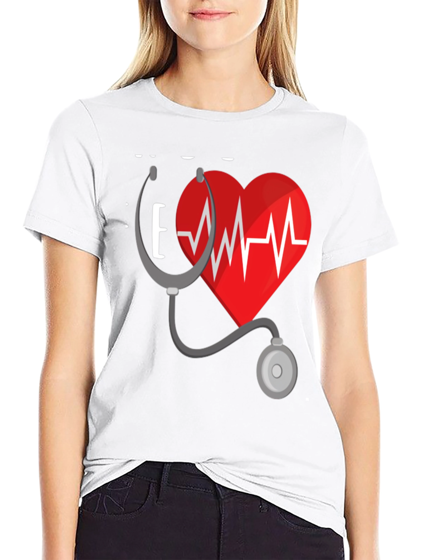 Heartbeat Stethoscope Graphic T-Shirt