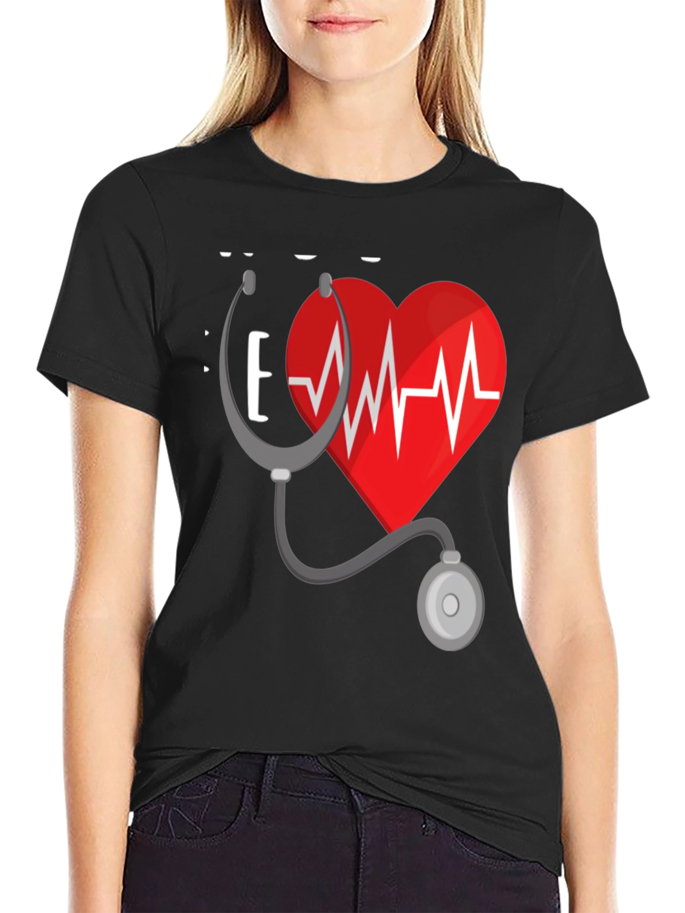 Heartbeat Stethoscope Graphic T-Shirt