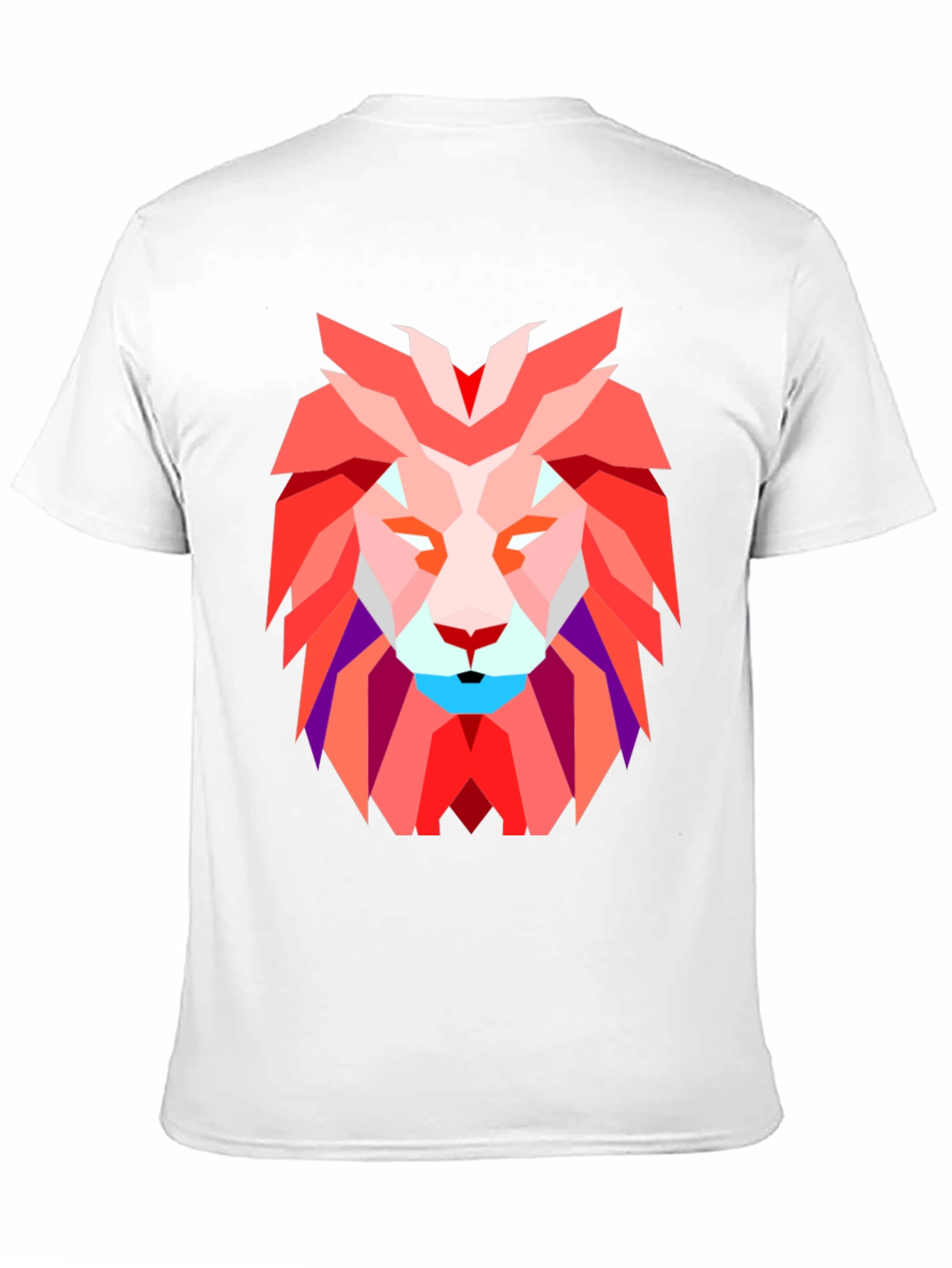 Geometric Lion Graphic Tee - Modern Art Design