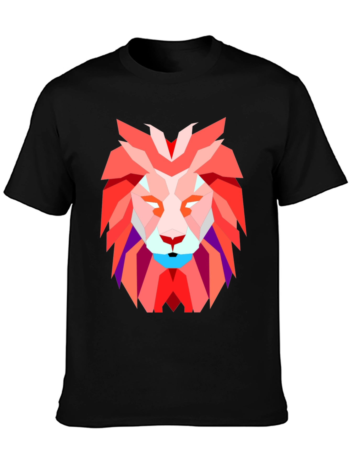 Geometric Lion Graphic Tee - Modern Art Design