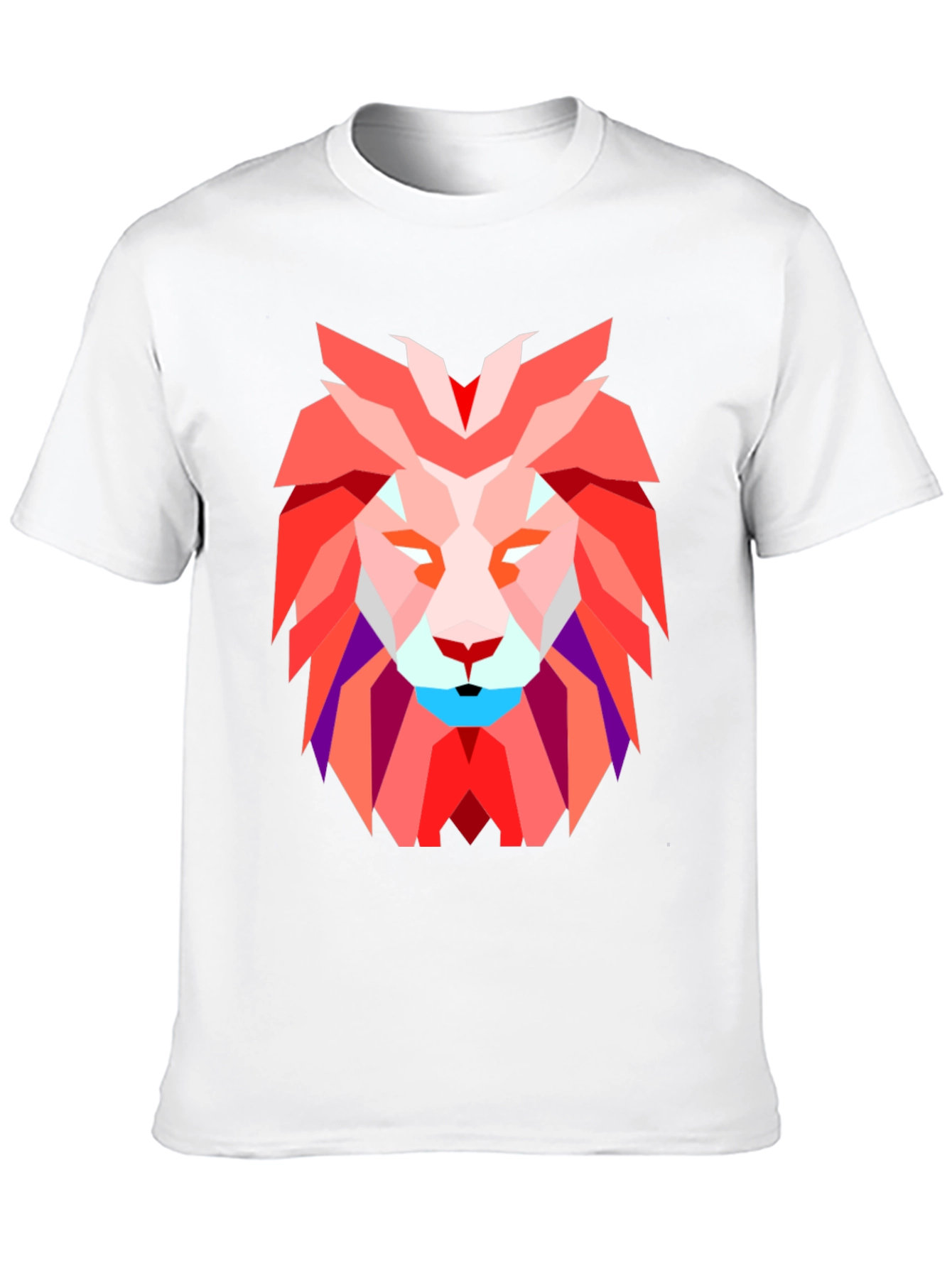 Geometric Lion Graphic Tee - Modern Art Design