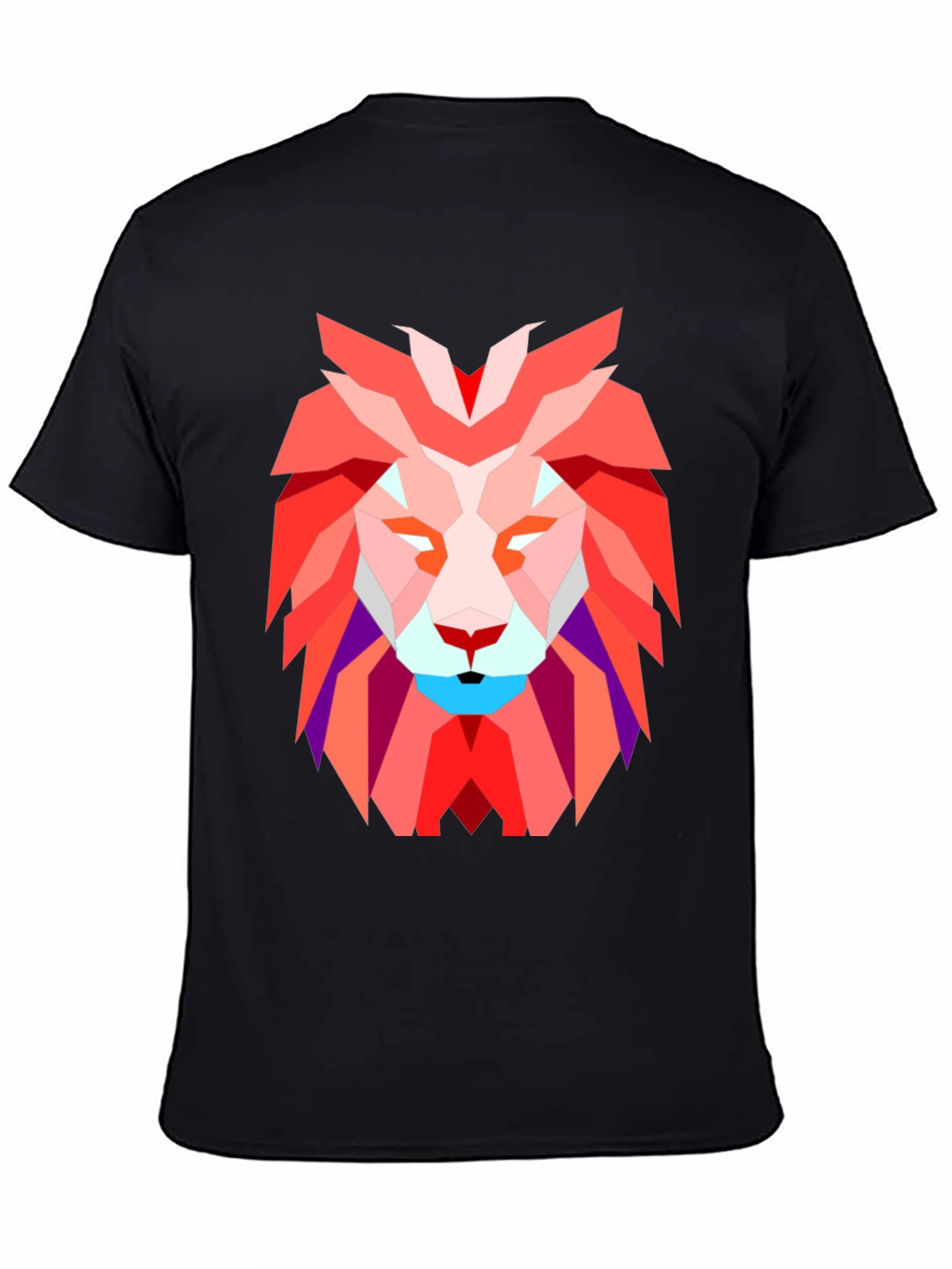 Geometric Lion Graphic Tee - Modern Art Design