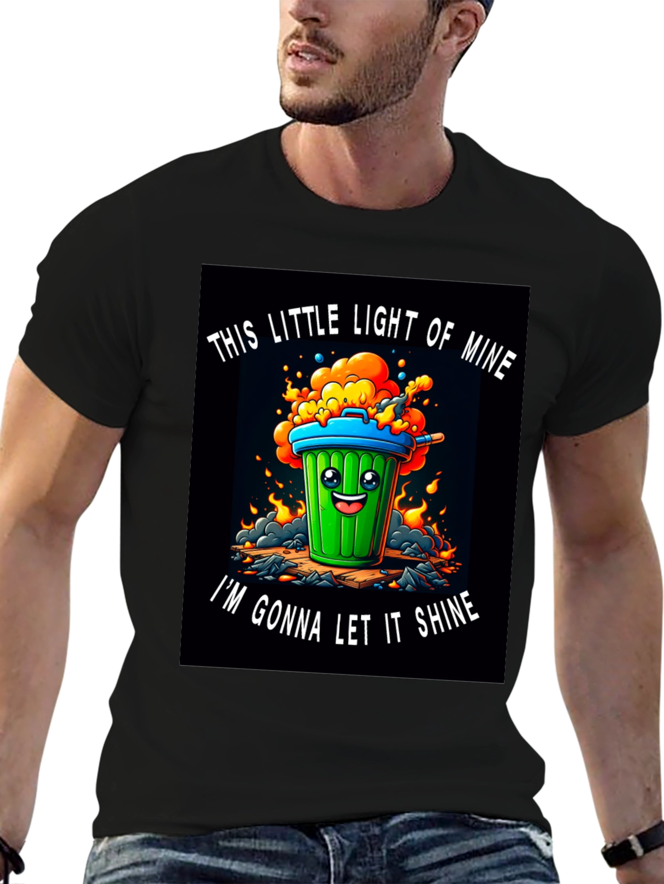 Funny Trash Can T-Shirt - Let it Shine!