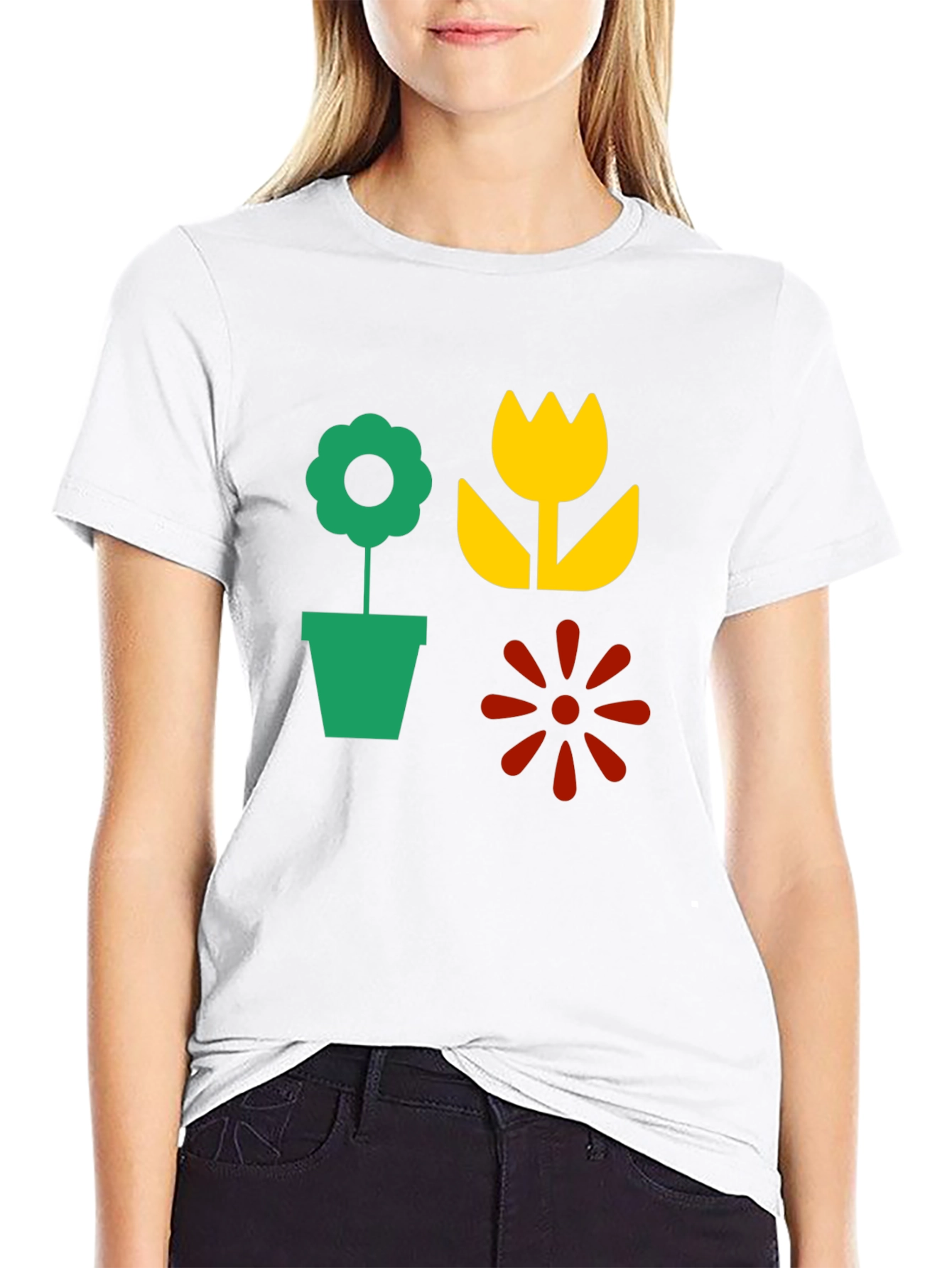 Colorful Flower Graphic T-Shirt