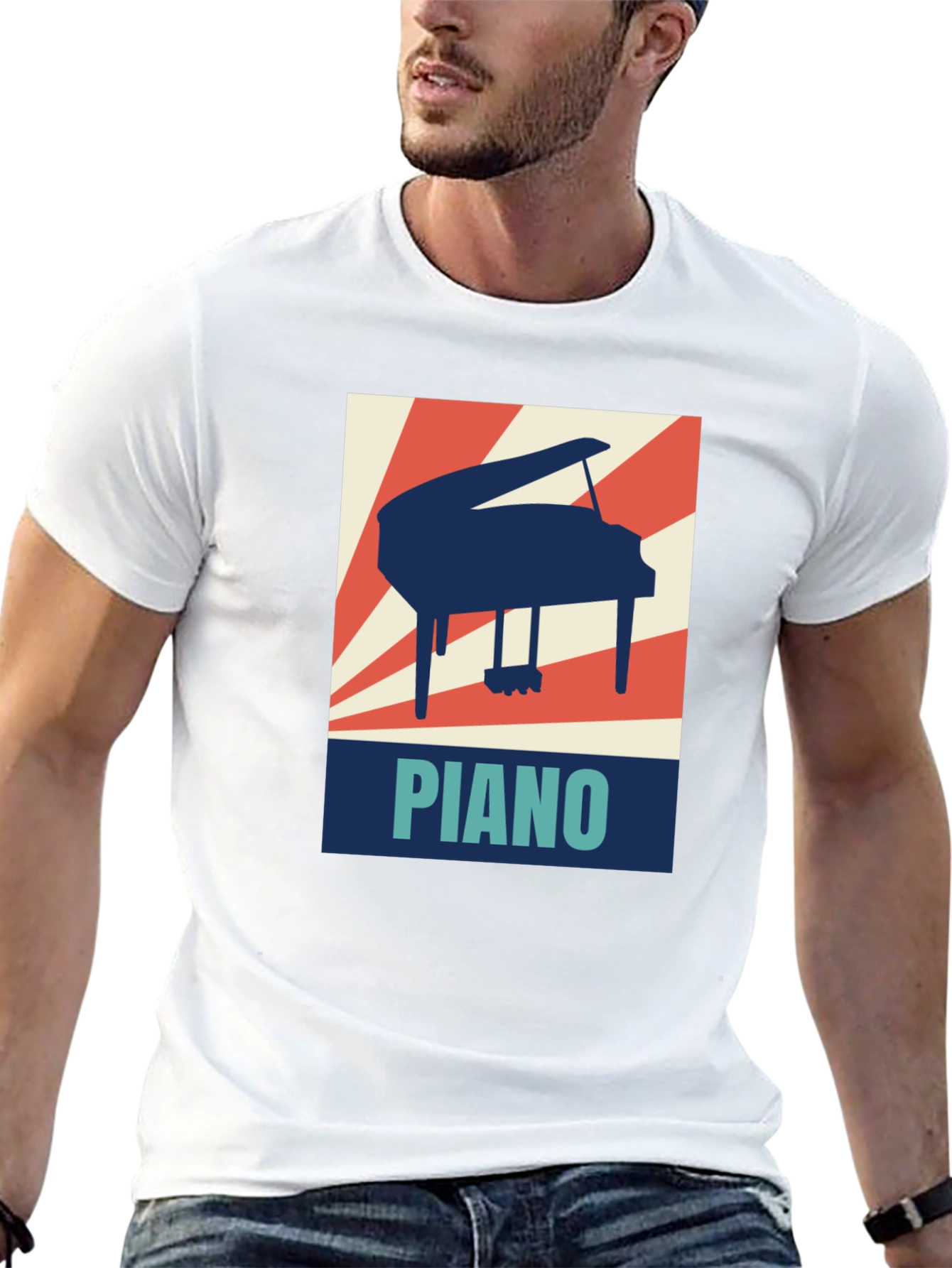 Piano Graphic T-Shirt - Musical Instrument Tee