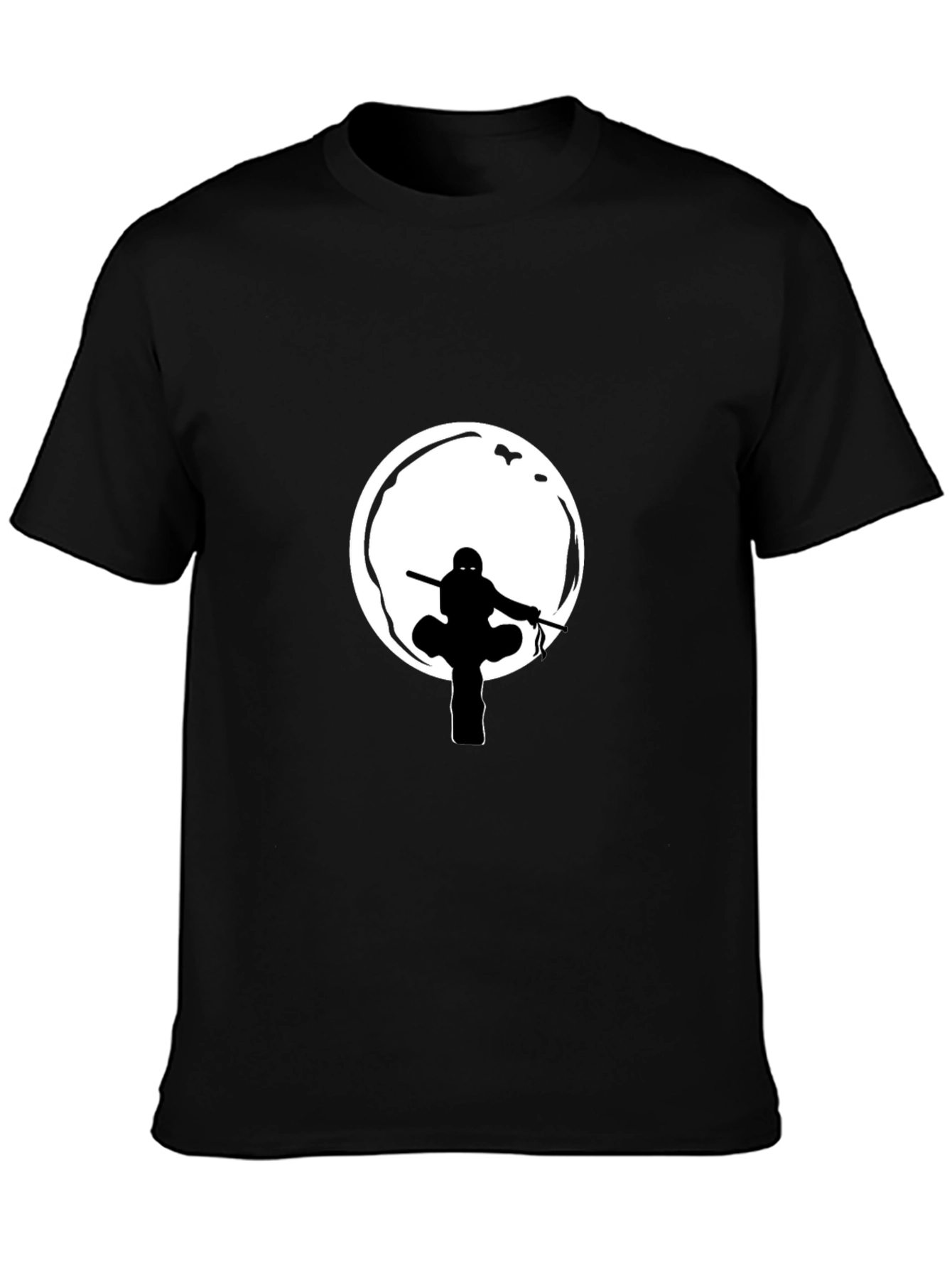 Ninja Silhouette Graphic Black T-Shirt