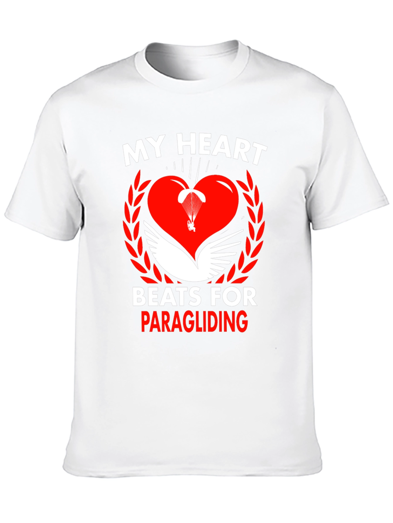 My Heart Beats for Paragliding Black Graphic Tee