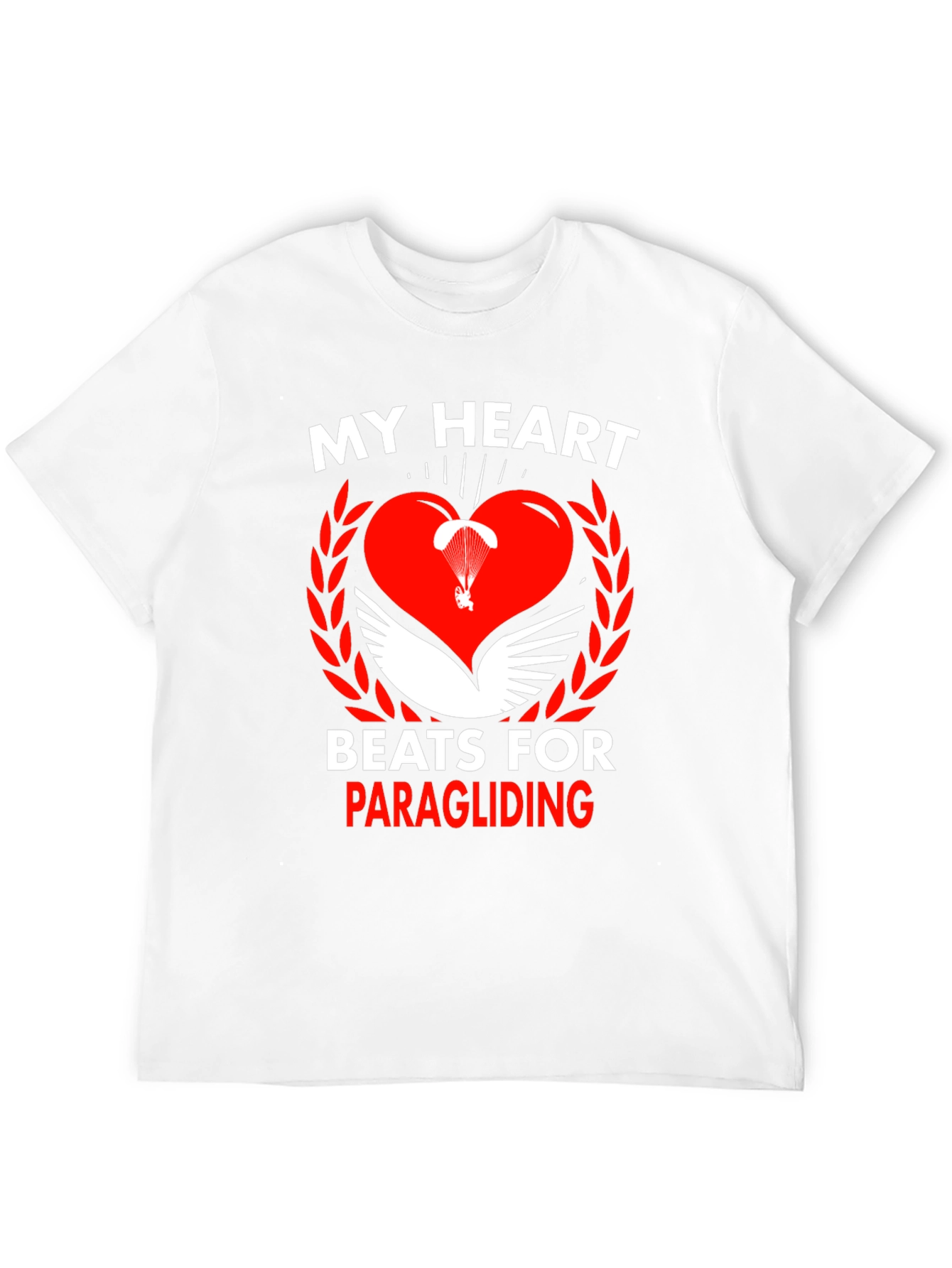 My Heart Beats for Paragliding Black Graphic Tee