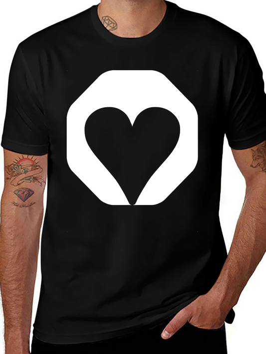 Heart Octagon Graphic Tee - Casual Comfort