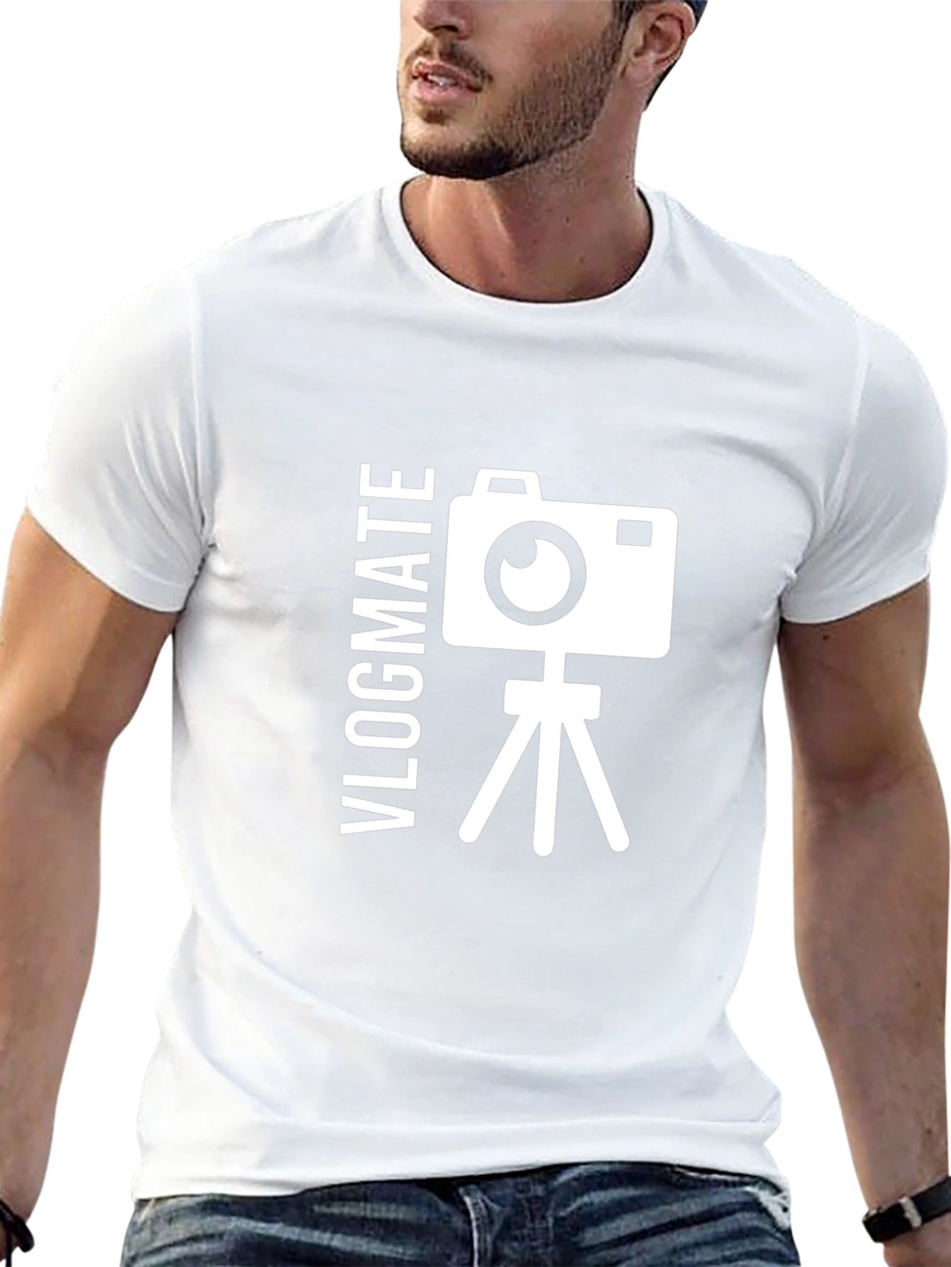 Vlogmate Graphic Tee - Black T-Shirt Camera Design