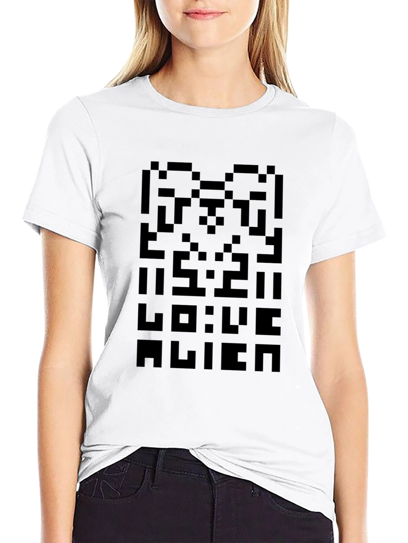 Pixelated Alien T-Shirt - Retro Gamer Style