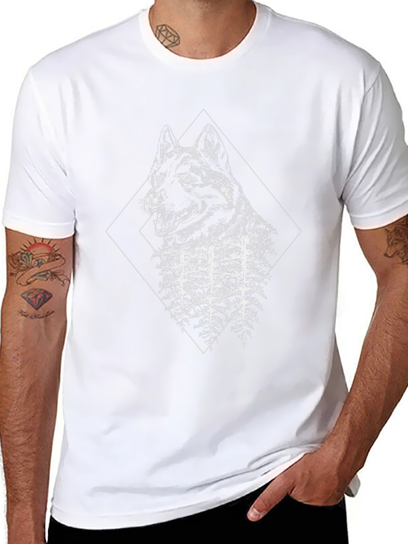 Wolf & Forest Graphic Black T-Shirt