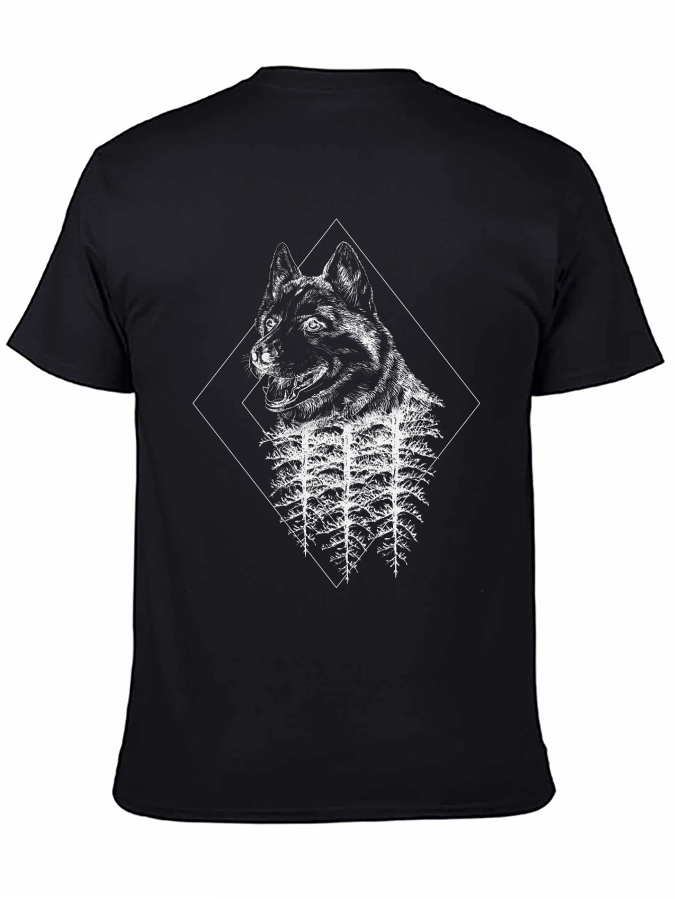 Wolf & Forest Graphic Black T-Shirt