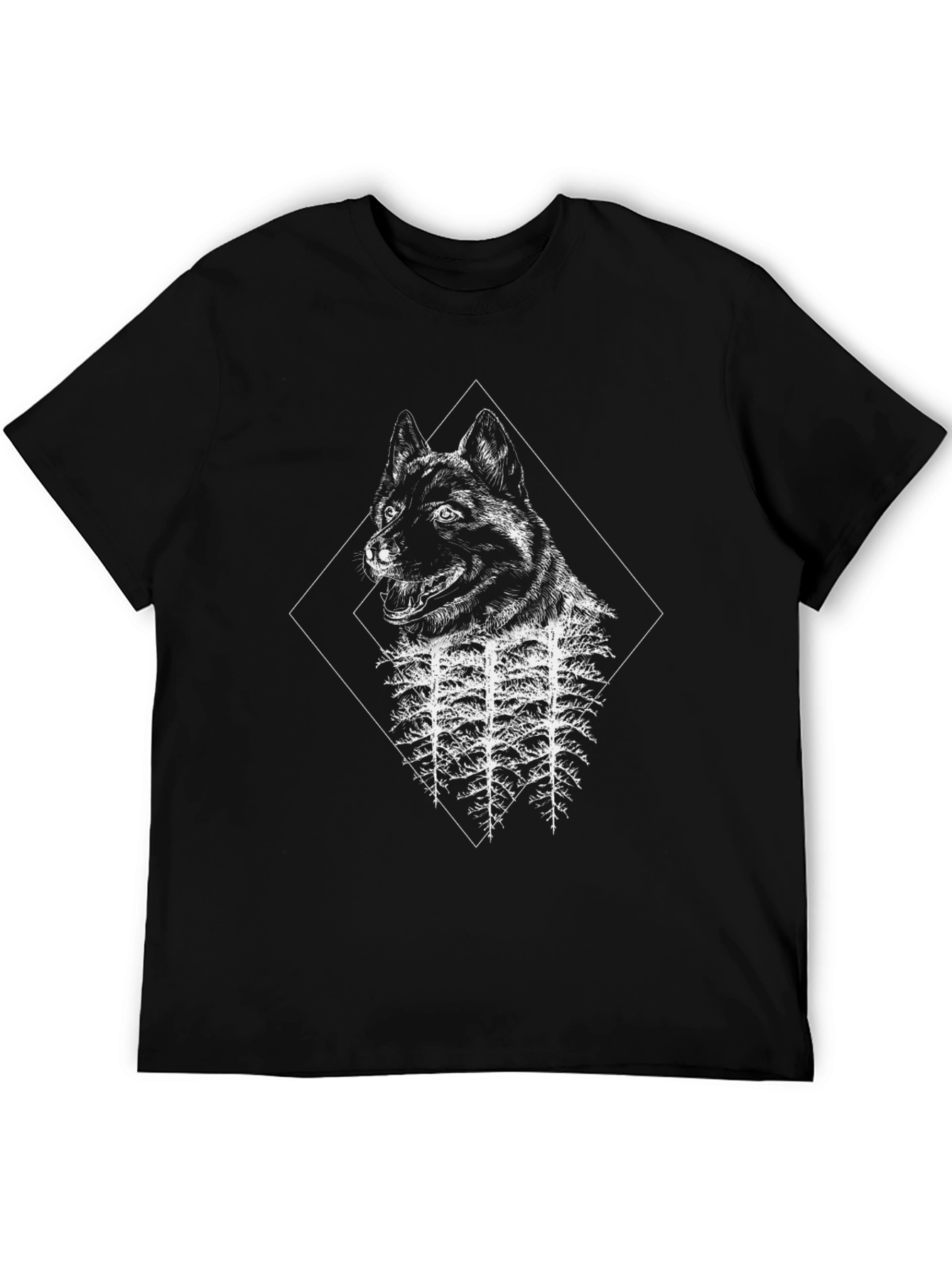 Wolf & Forest Graphic Black T-Shirt