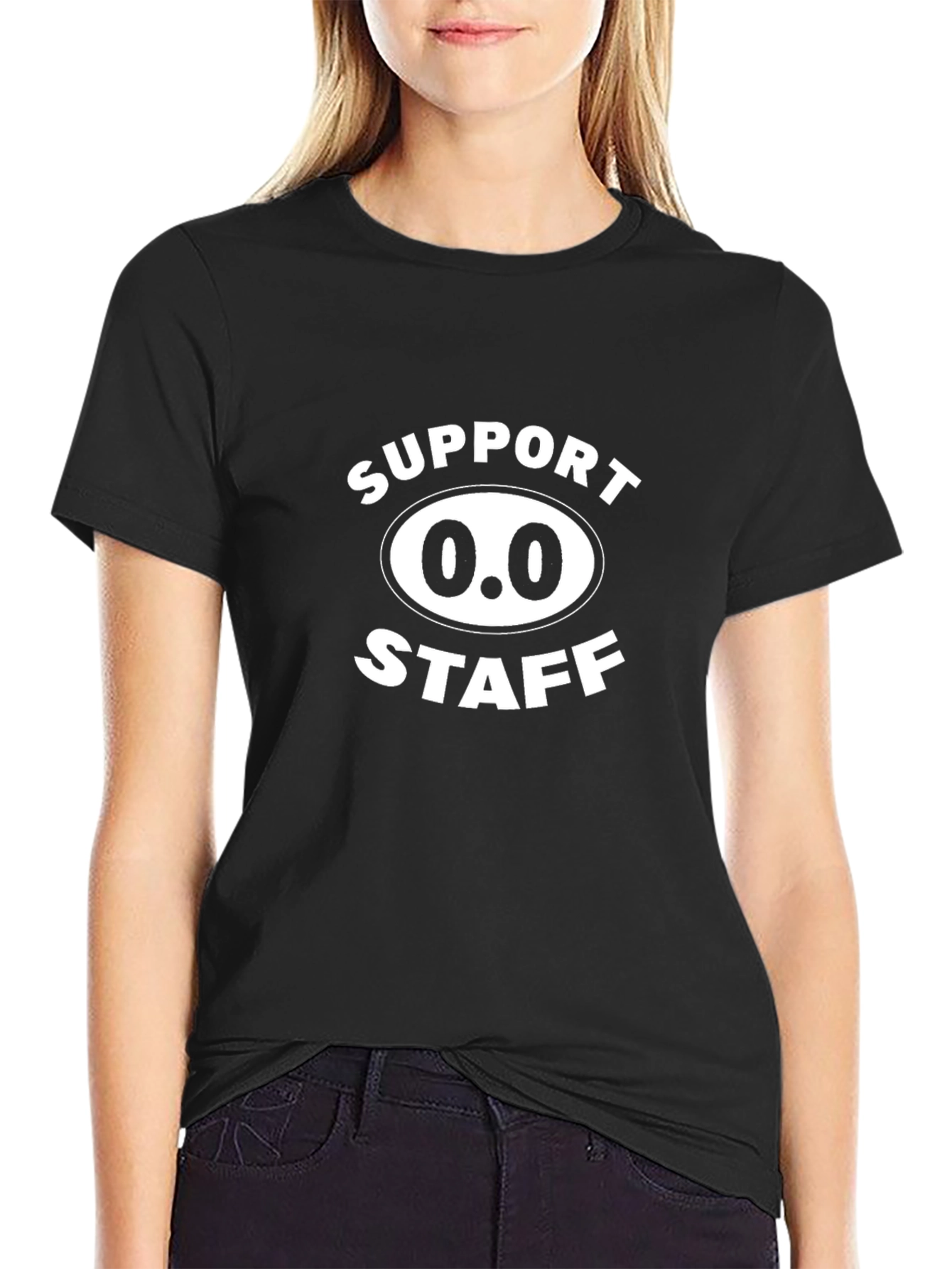 Support 0.0 Staff Black Graphic Tee