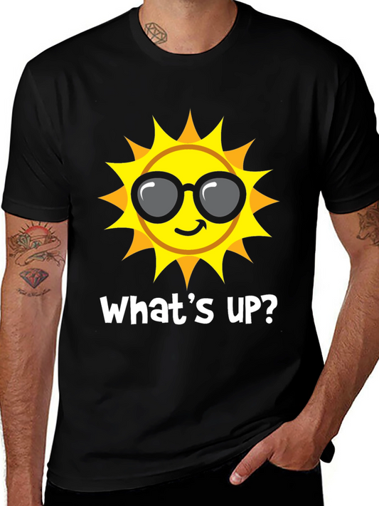 Funny Sun Graphic T-Shirt - Whats Up? Summer Tee