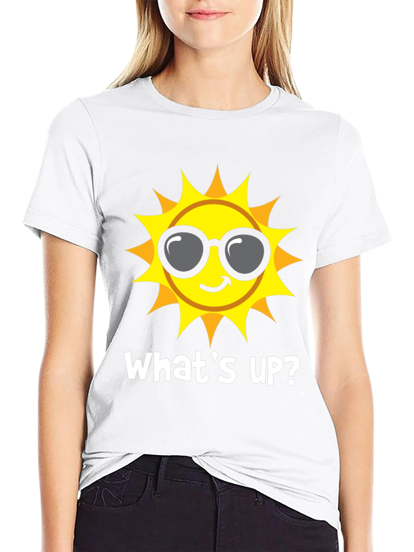 Funny Sun Graphic T-Shirt - Whats Up? Summer Tee