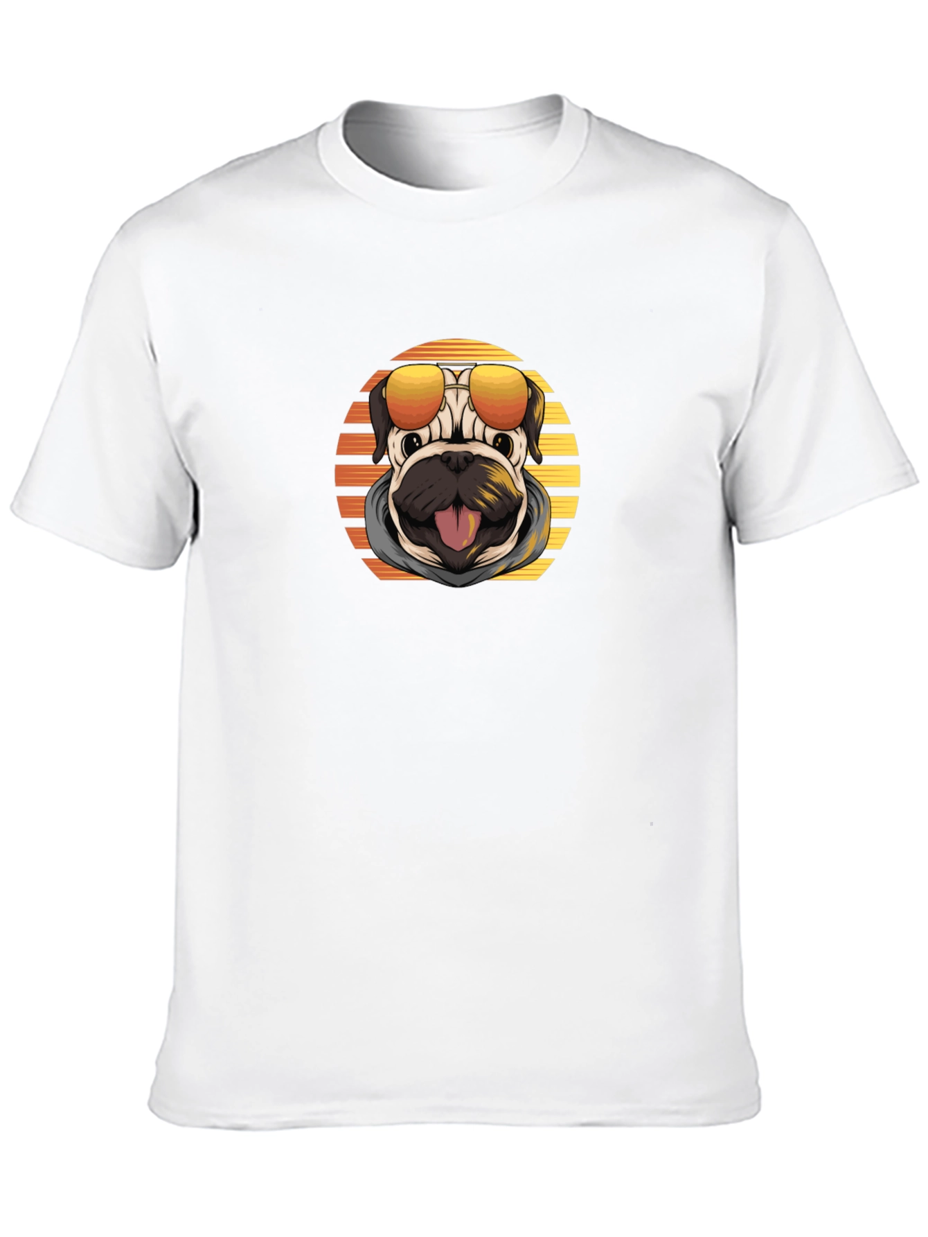 Cool Pug in Shades T-Shirt - Unique Graphic Tee