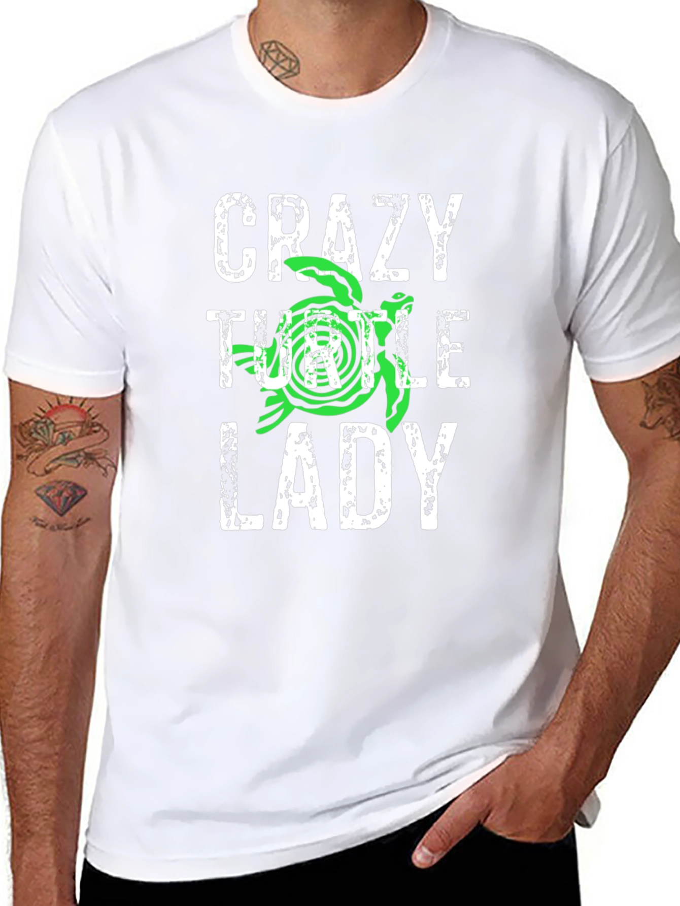 Crazy Turtle Lady Graphic Tee - Black