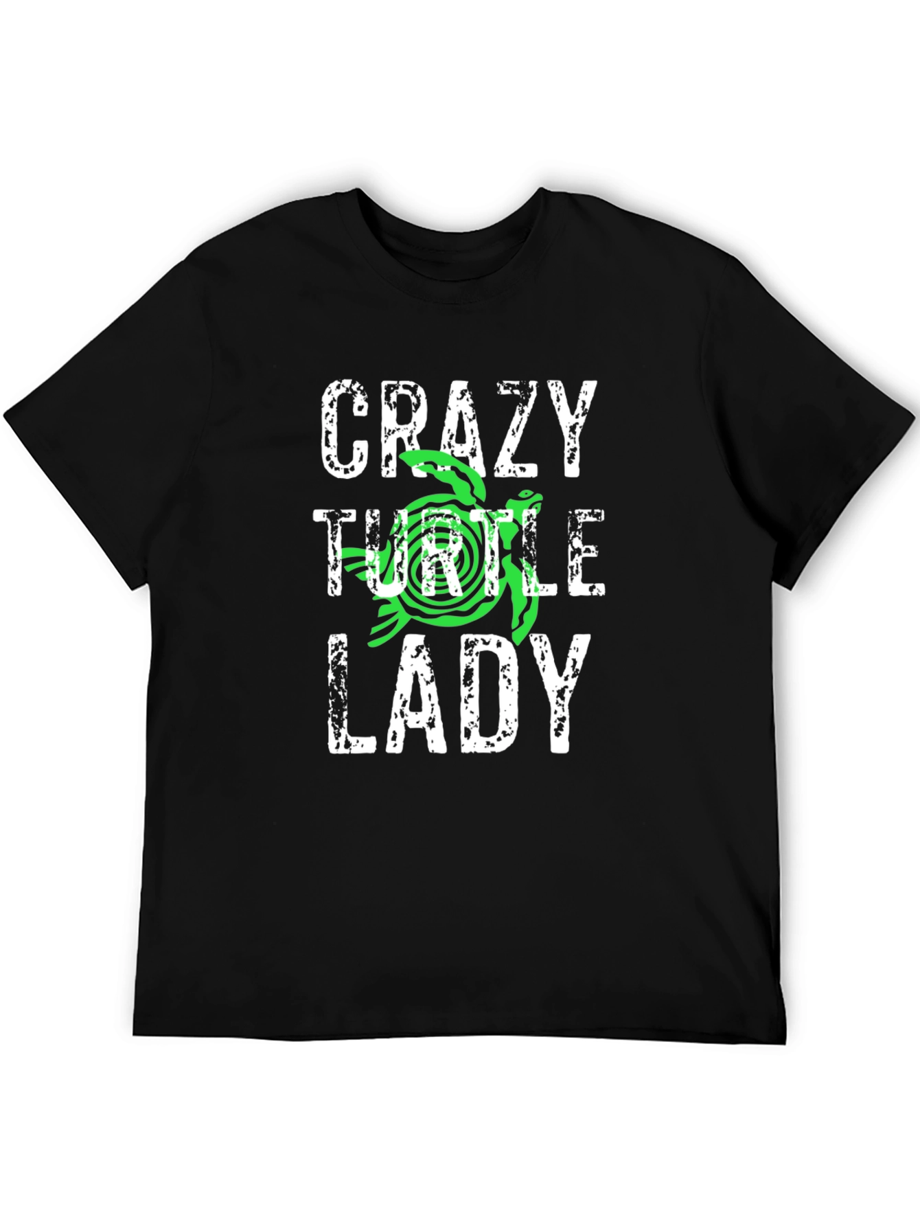 Crazy Turtle Lady Graphic Tee - Black