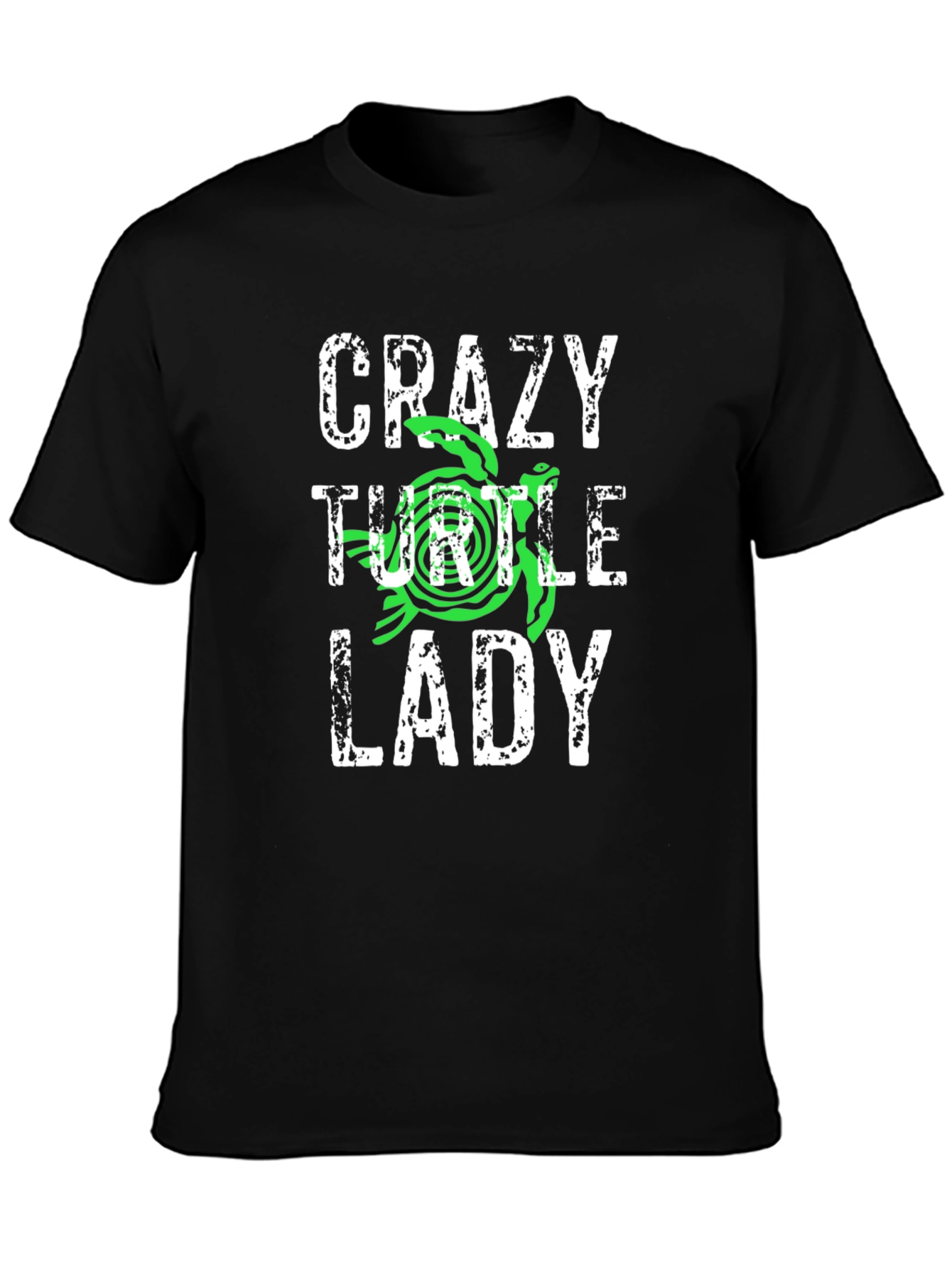 Crazy Turtle Lady Graphic Tee - Black