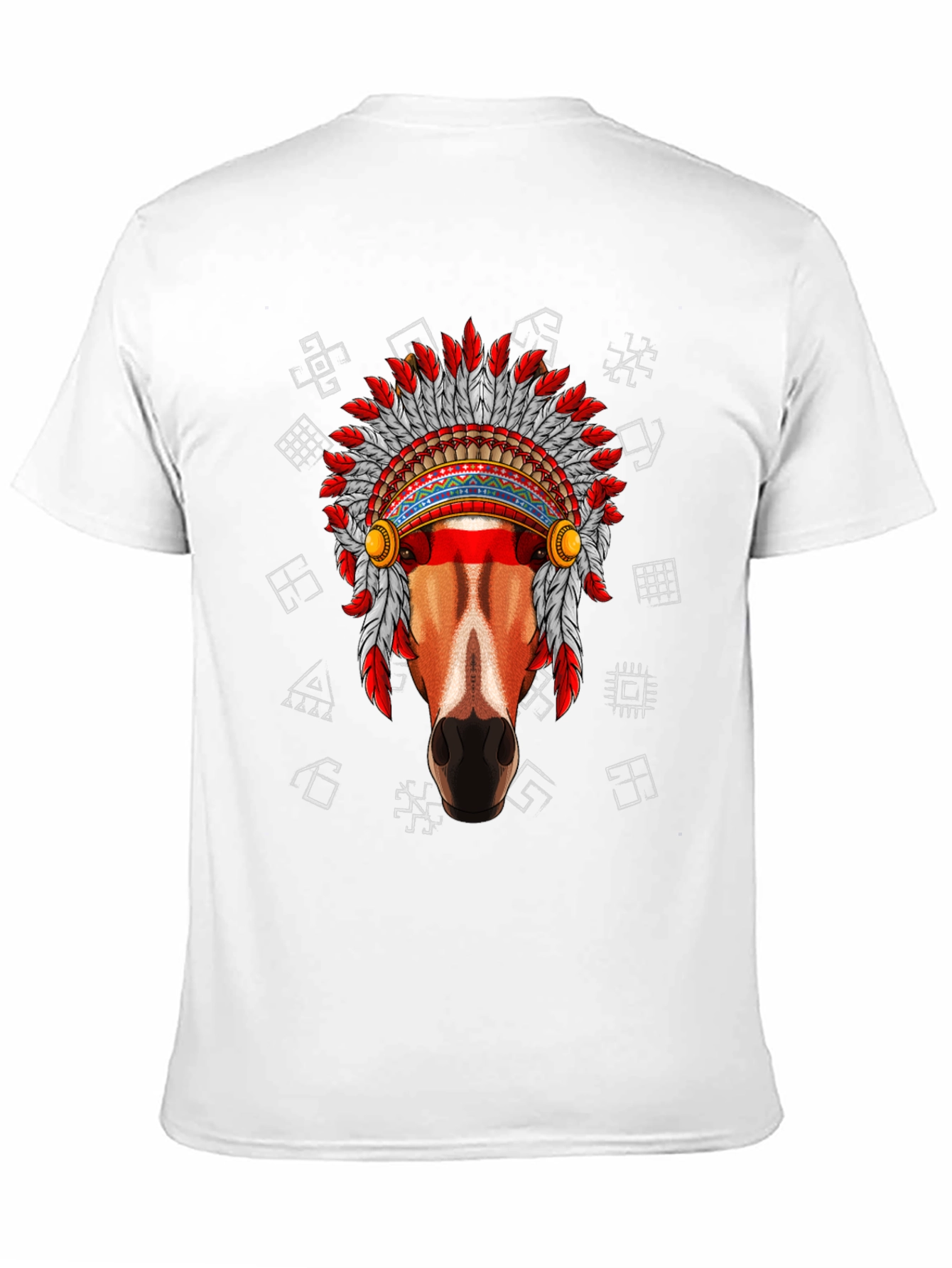 Native American Horse Graphic Tee - Black