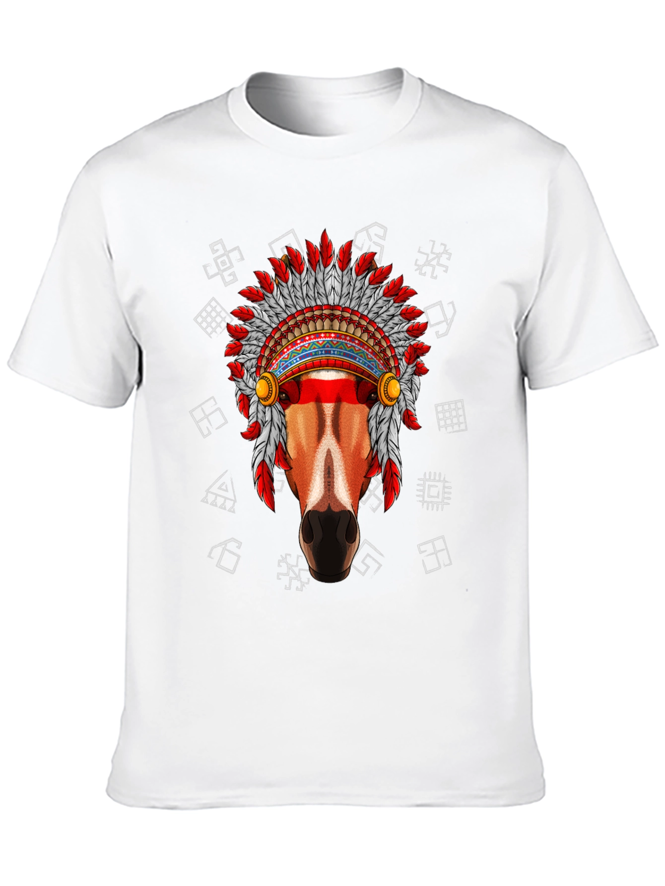 Native American Horse Graphic Tee - Black