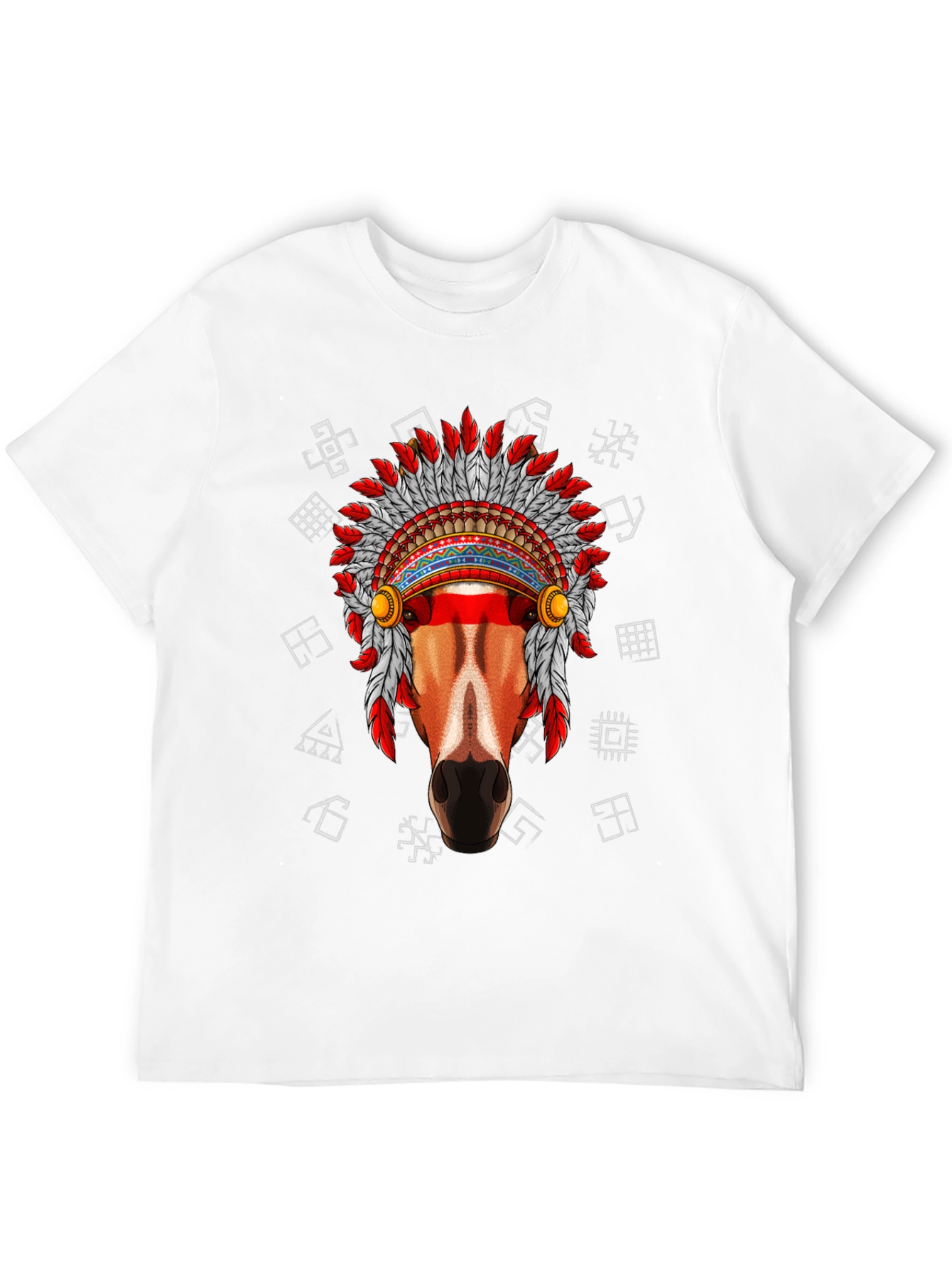 Native American Horse Graphic Tee - Black