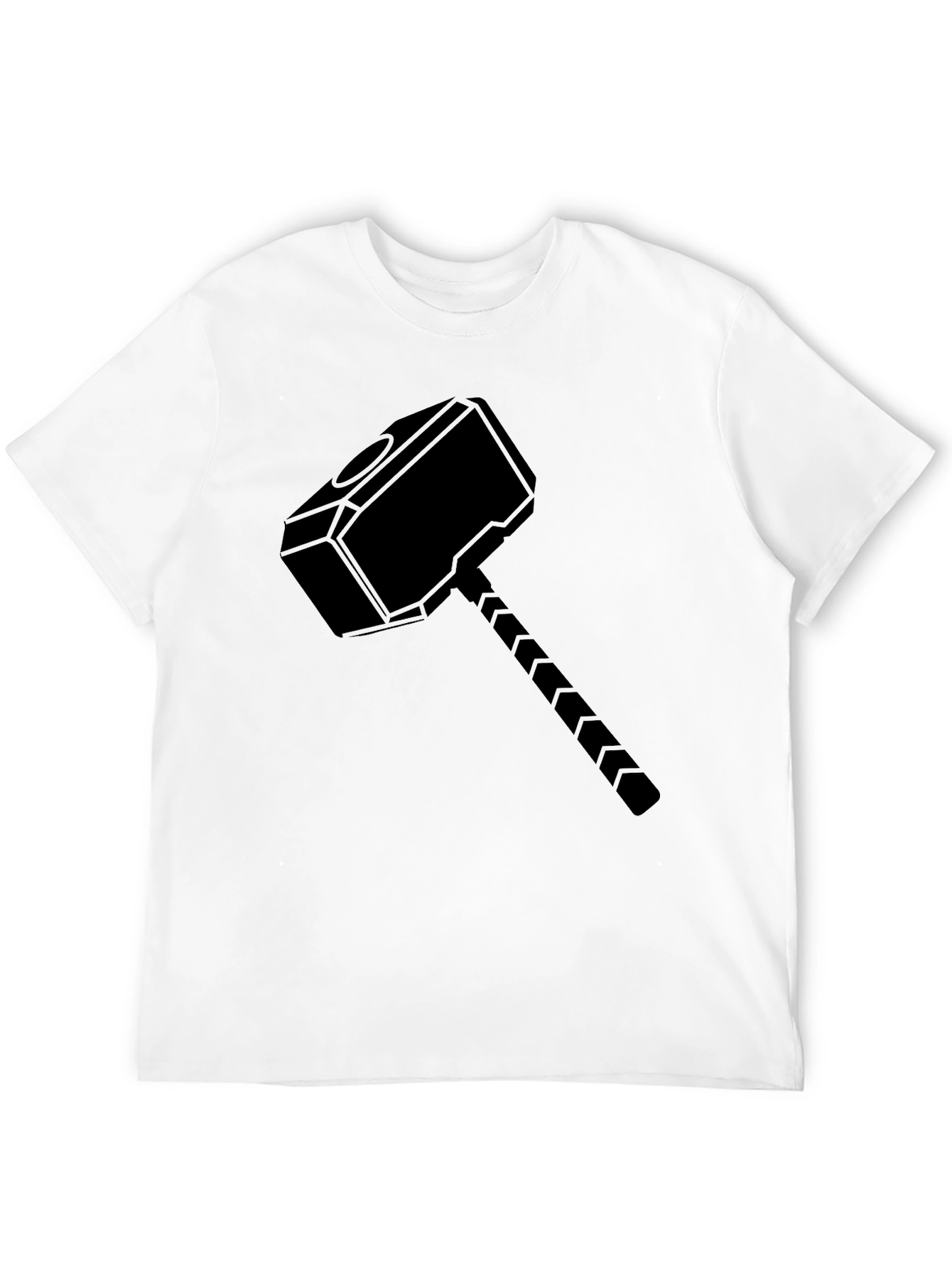 Thor Hammer Graphic Tee - Black Cotton Blend