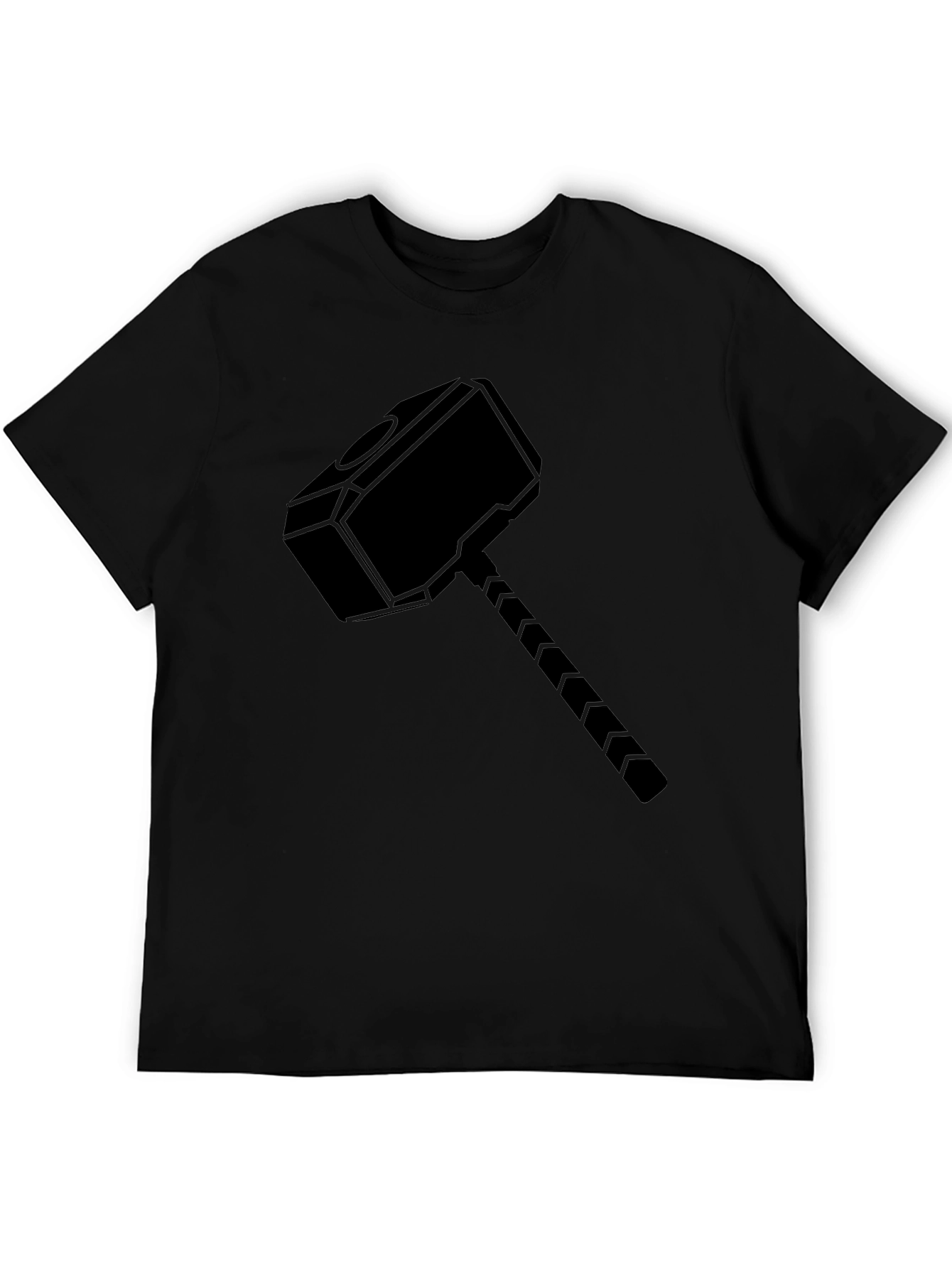 Thor Hammer Graphic Tee - Black Cotton Blend