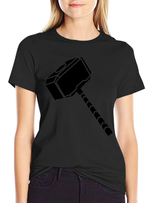 Thor Hammer Graphic Tee - Black Cotton Blend
